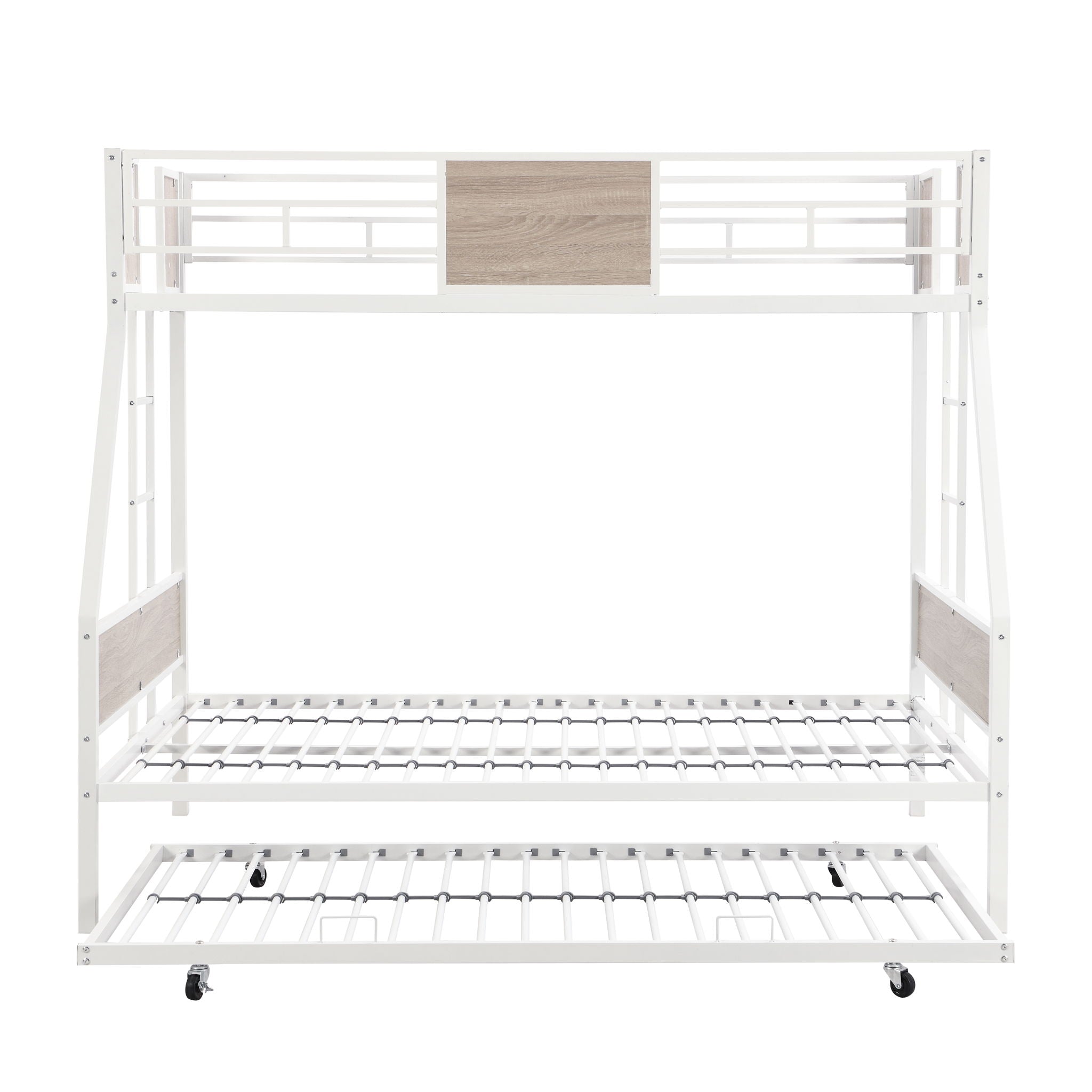Modern Metal Bunk Bed With Dual Side Ladder And Metal Desig