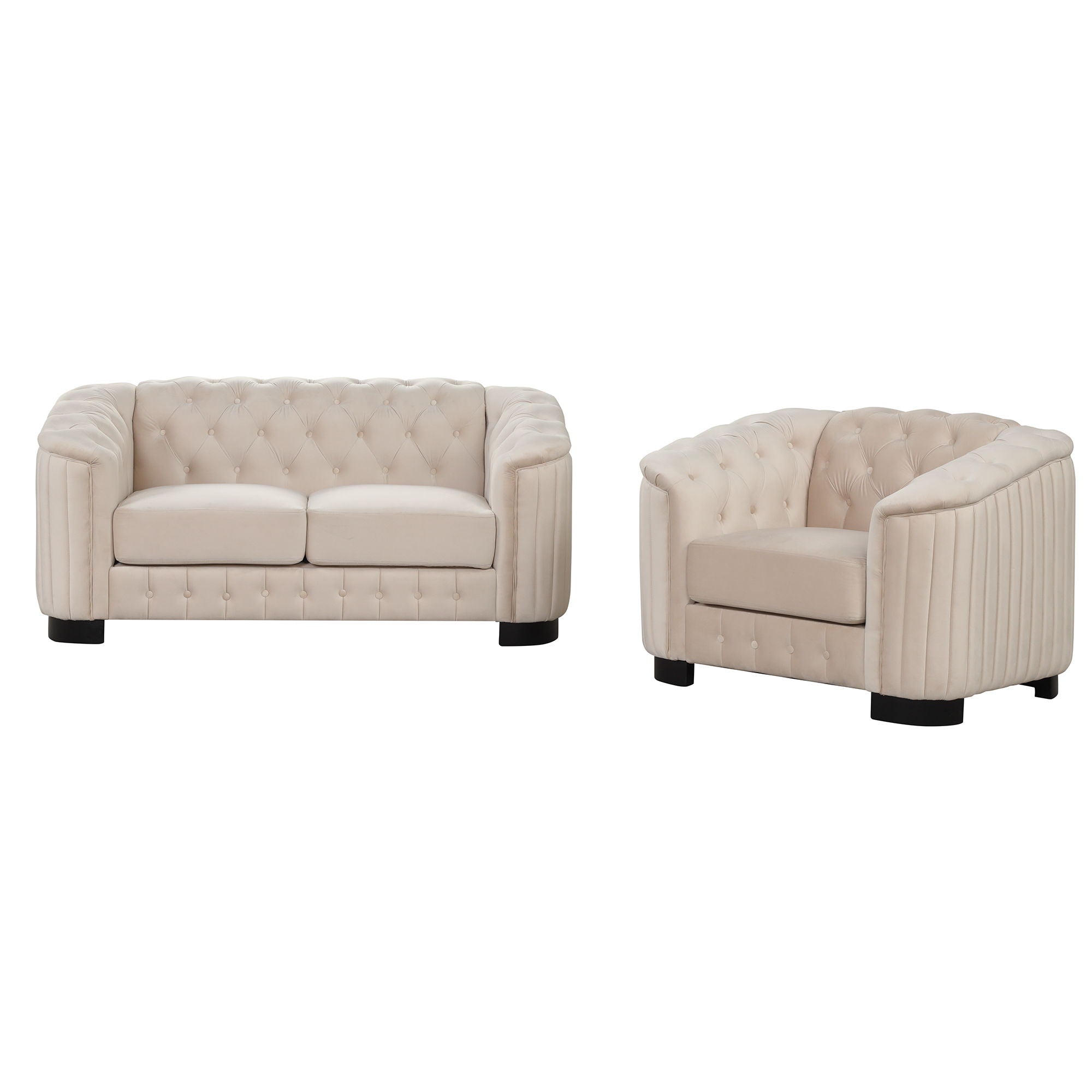 Upholstered 3 Piece Sofa Set With Legs