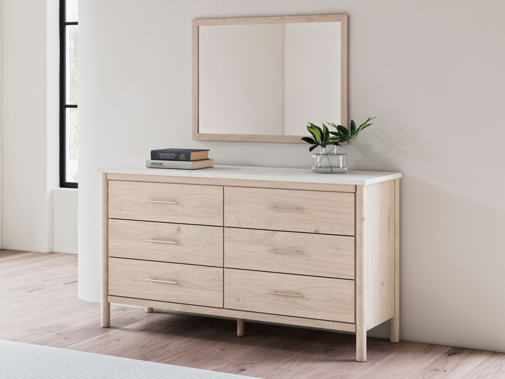 Signature Design by Ashley® Cadmori - Two-tone - Dresser And Mirror | Meri Furniture
