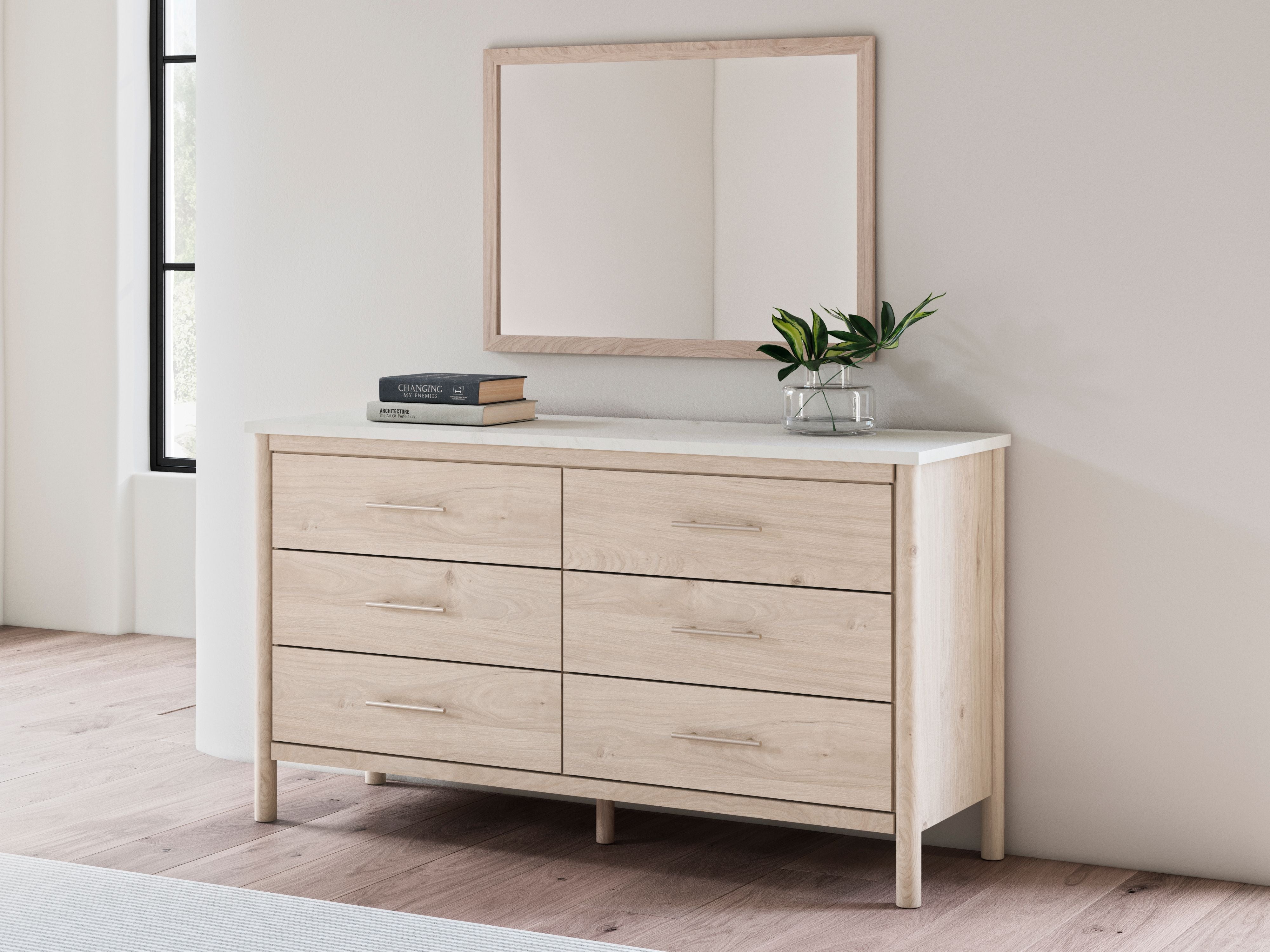 Signature Design by Ashley® Cadmori - Two-tone - Dresser And Mirror | Meri Furniture