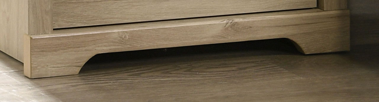 Elara 22"W Light Oak Finish 2-Drawer Nightstand Bedside Table with USB Charging  Ports