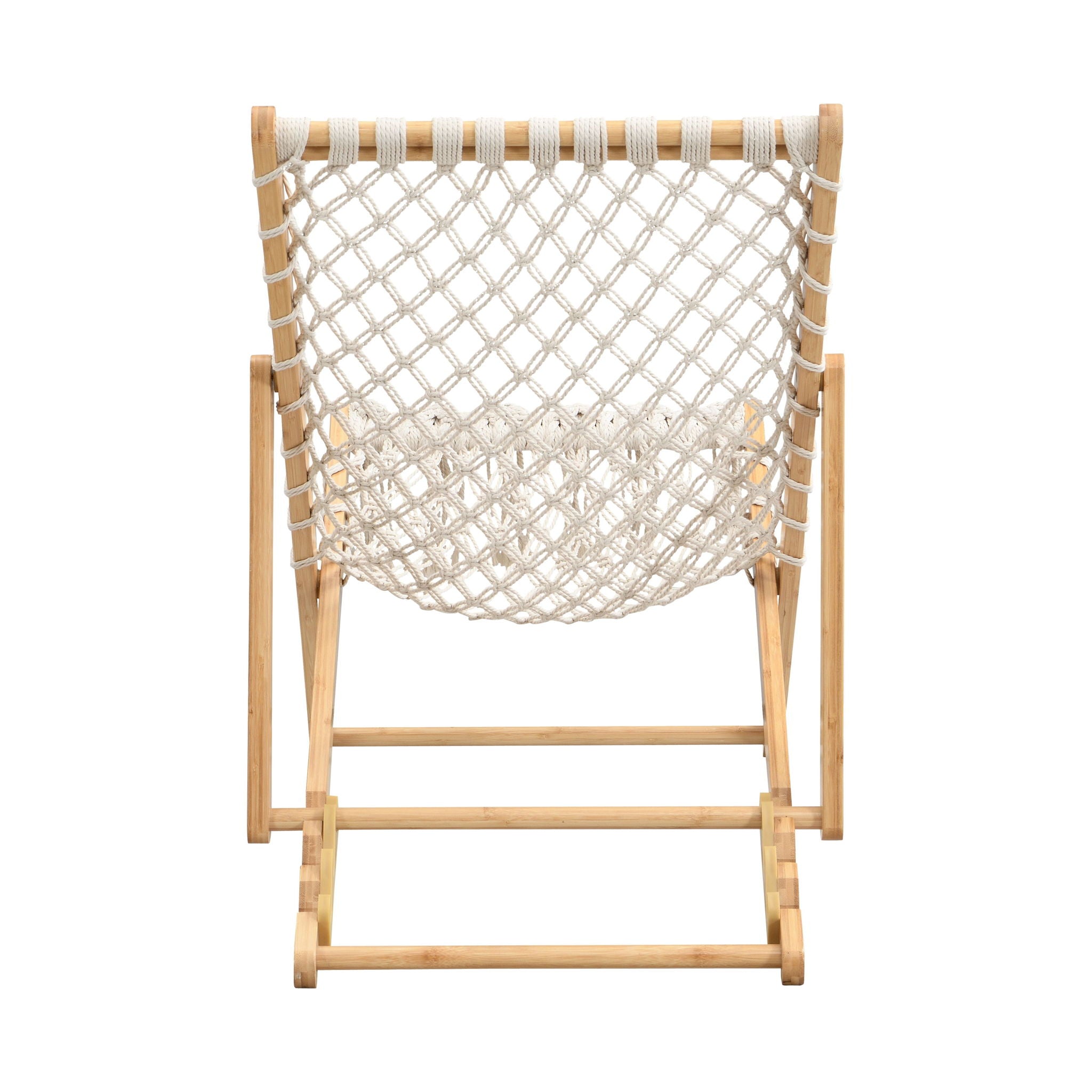 Bamboo Weaving Chair Set With Handwoven Rope For Patio And Living Spaces - Natural