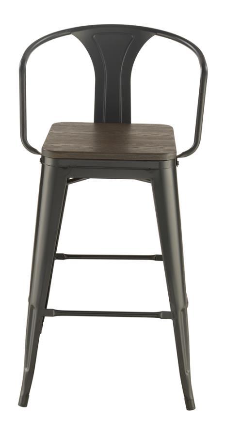 Cavalier - Metal Bar Chair (Set of 2) - Dark Elm And Matte Black