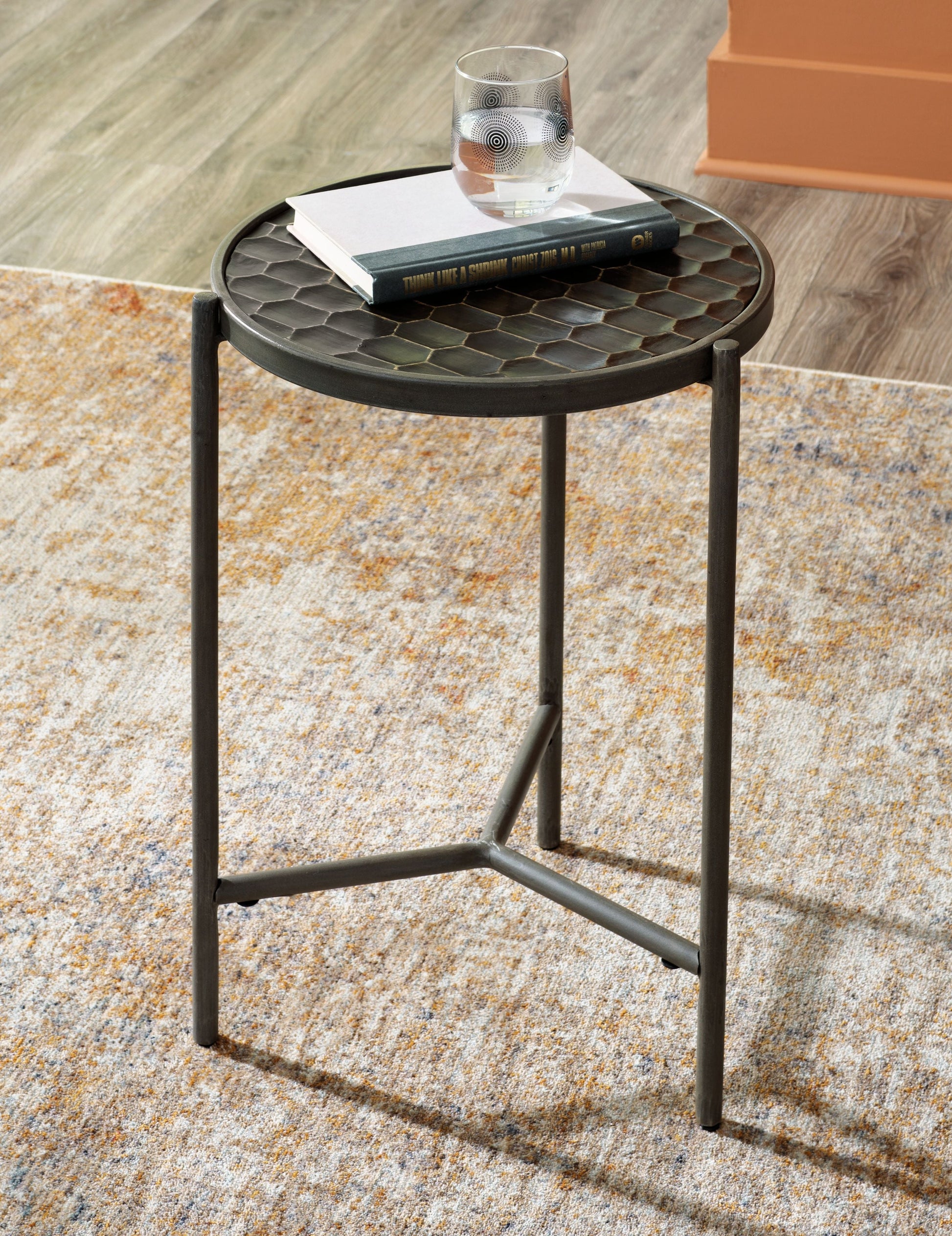 Signature Design by Ashley® Doraley - Brown / Gray - Round Side End Table | Meri Furniture