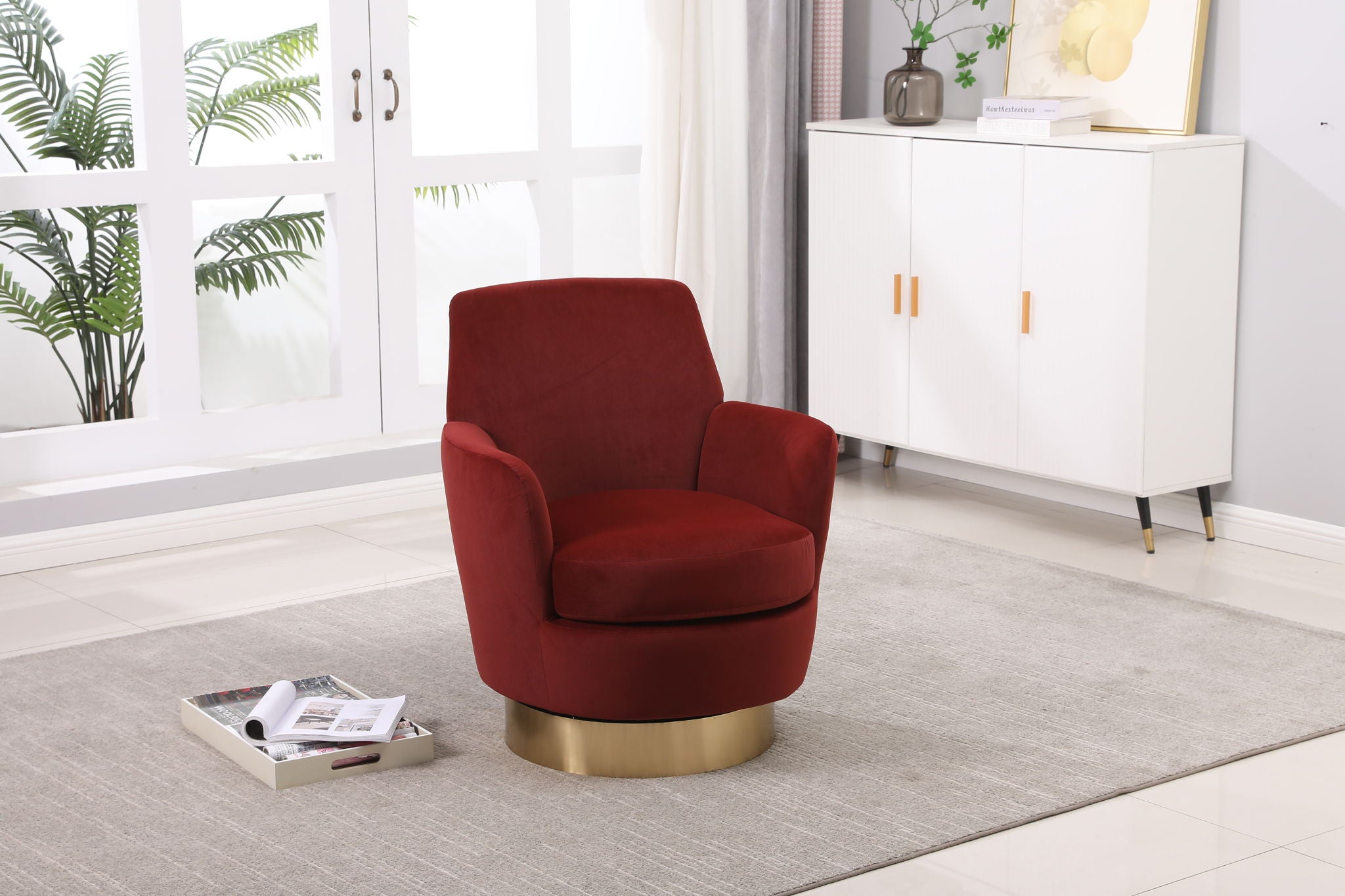 Teddy Swivel Barrel Chair, Swivel Accent Chairs Armchair For Living Room