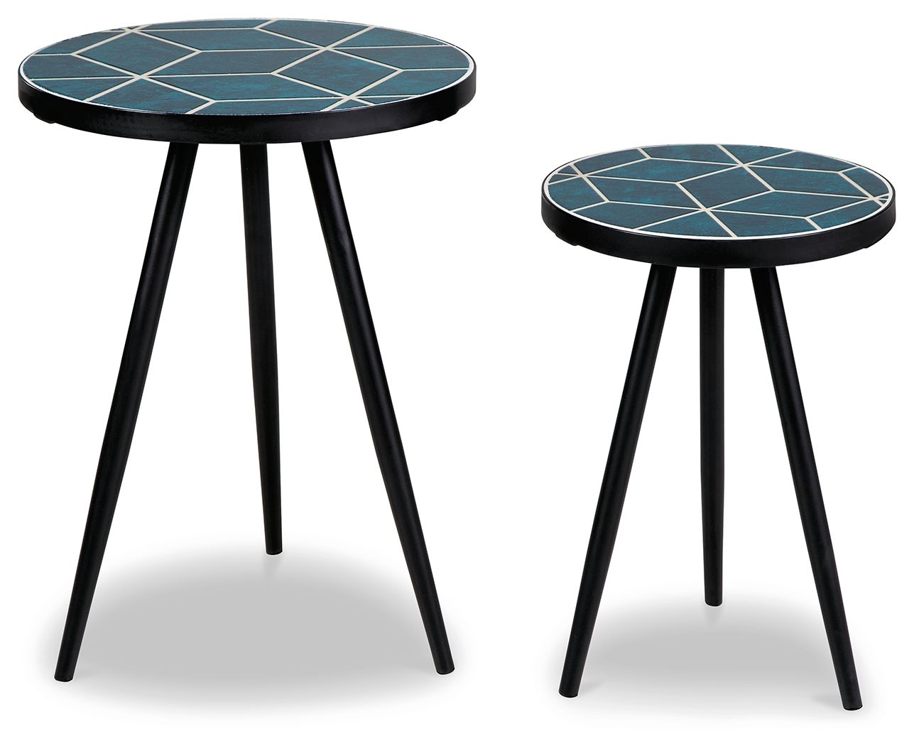 Signature Design by Ashley® Clairbelle - Teal - Accent Table (Set of 2) | Meri Furniture