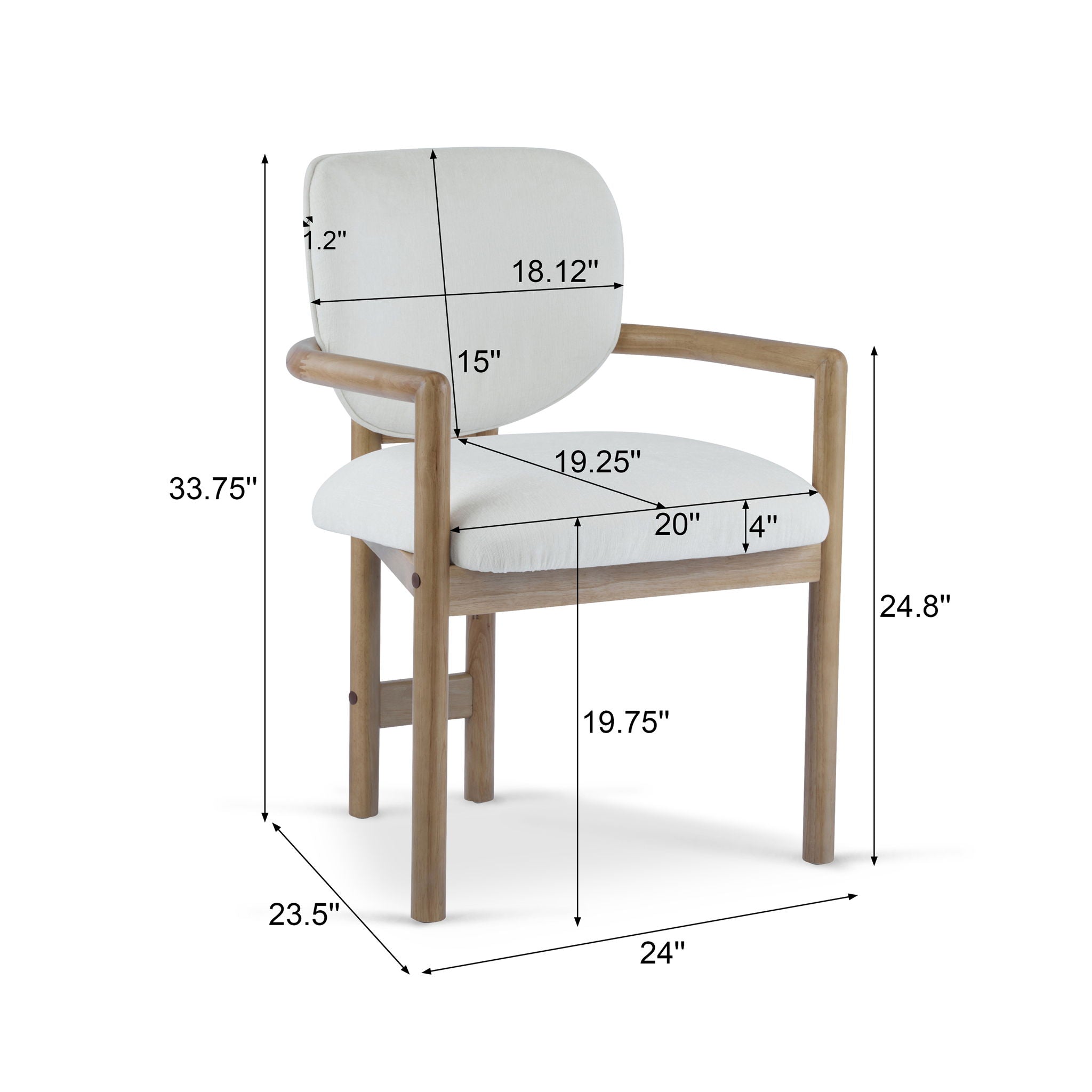 Upholstered Arm Dining Chairs (Set of 2)