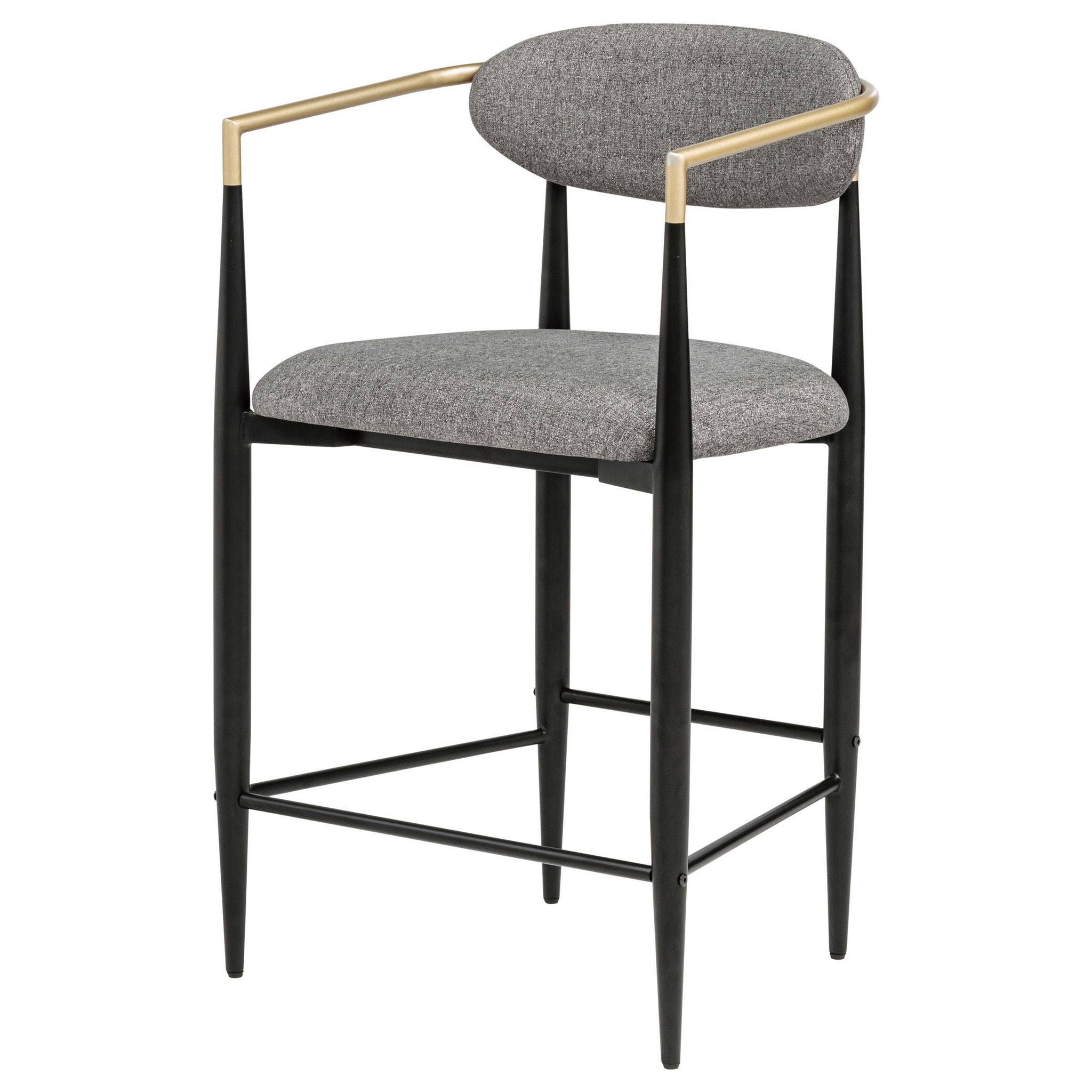Tina Fabric Upholstered Counter Chair Dark Grey (Set of 2)