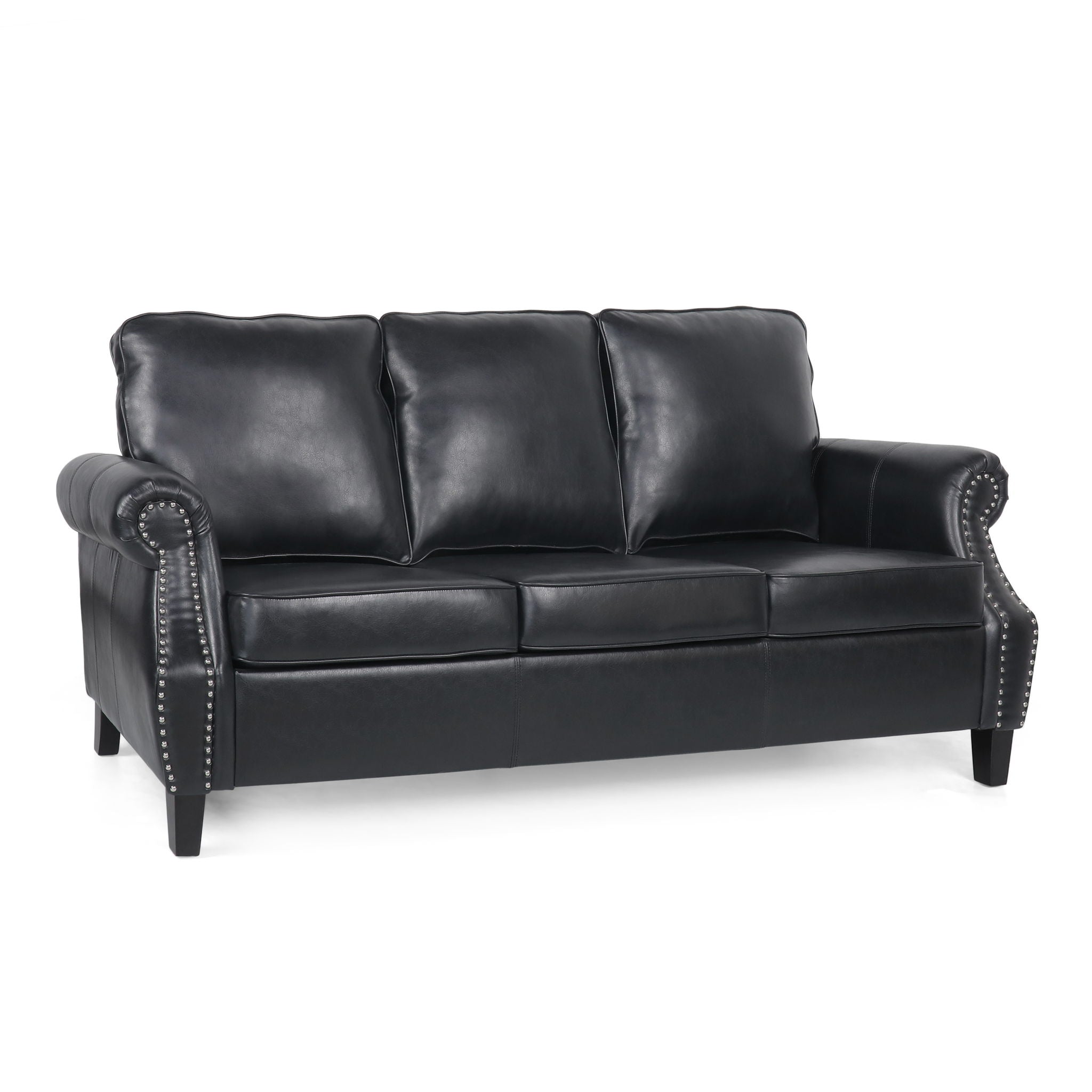 Contemporary 3 Seater Sofa With Nailhead Trim