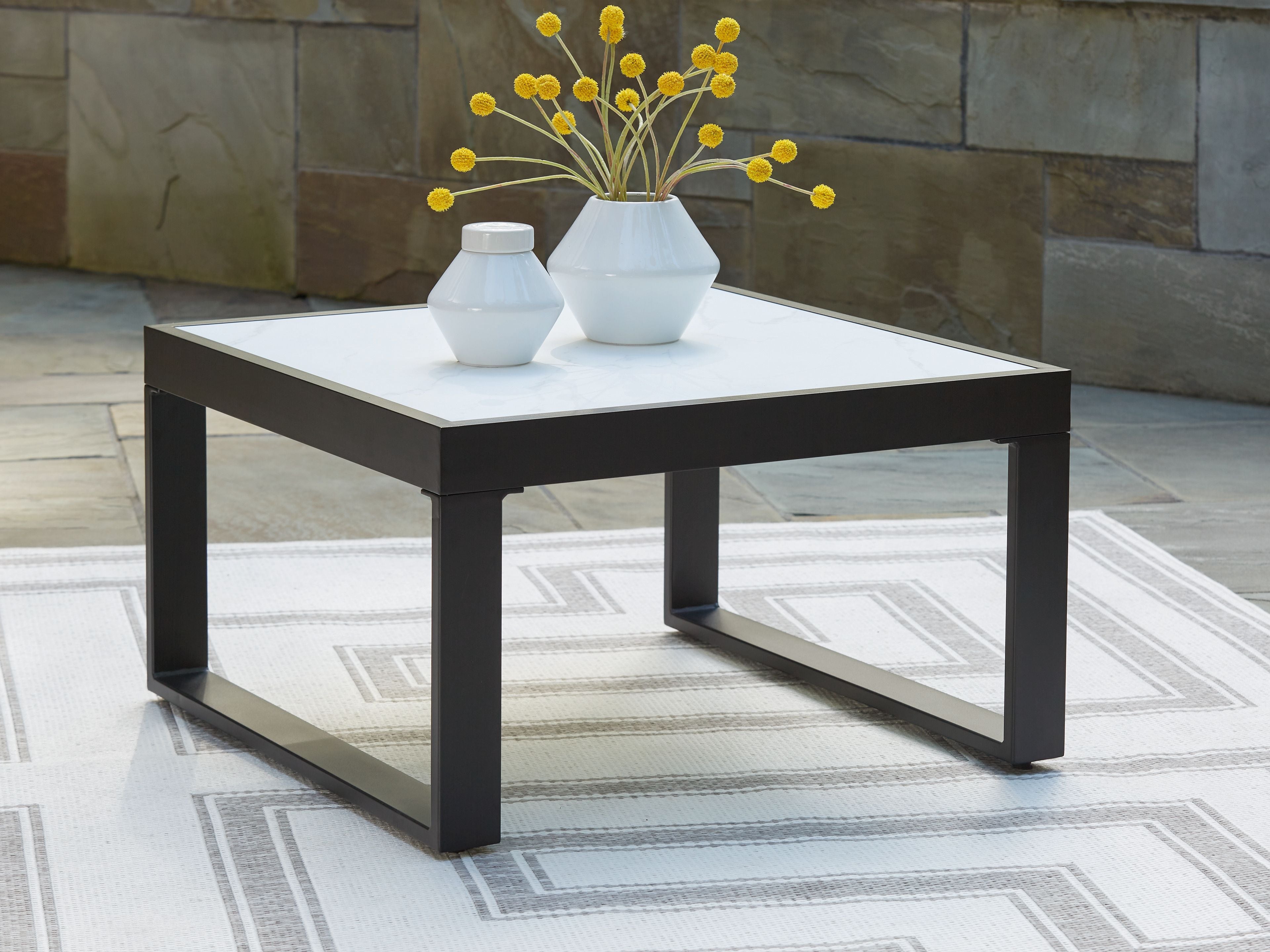 Signature Design by Ashley® Beachloft - Black / Gray - Square Cocktail Table | Meri Furniture