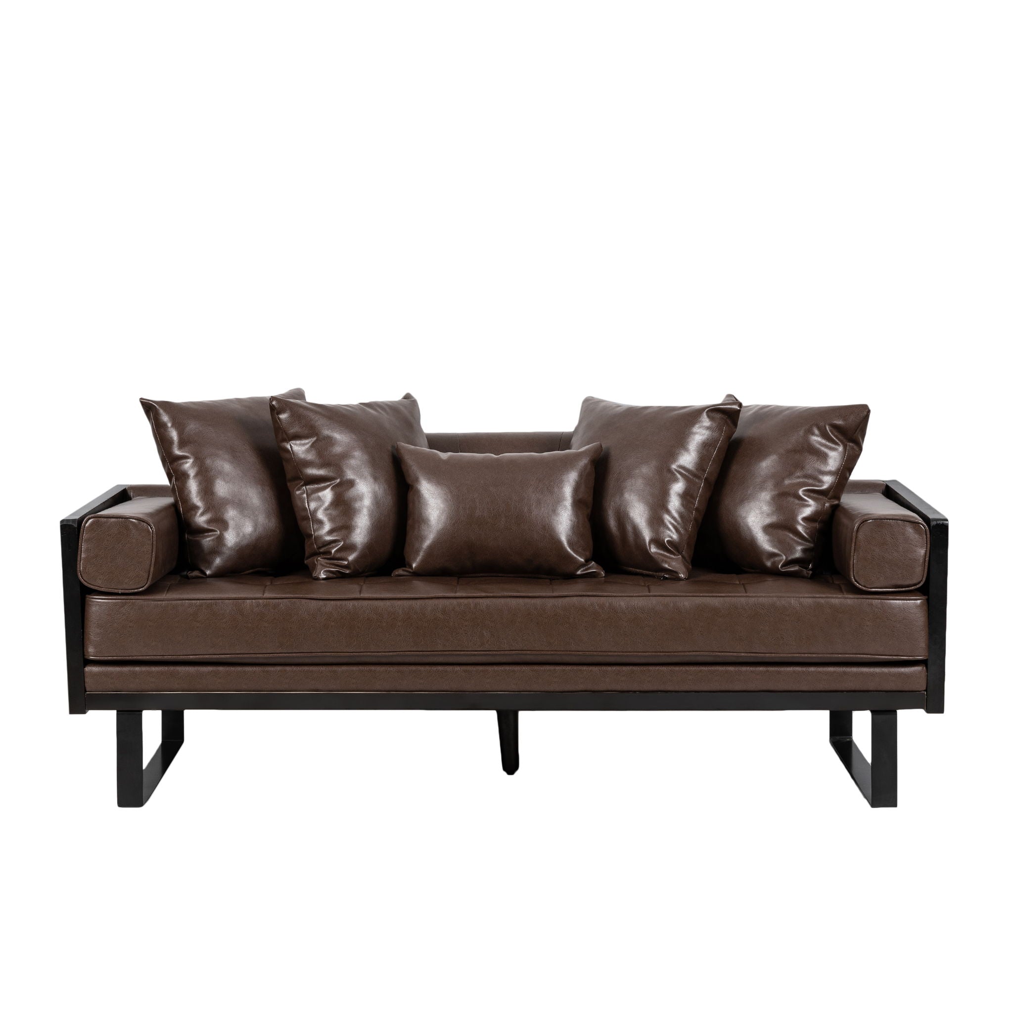 Contemporary Oversized Loveseat With Accent Pillow