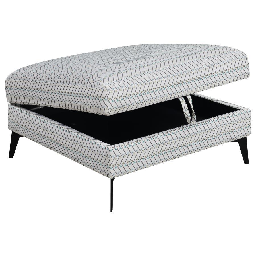 Coaster Fine Furniture Clint - Square Upholstered Tufted Storage Ottoman - Aloe | Meri Furniture