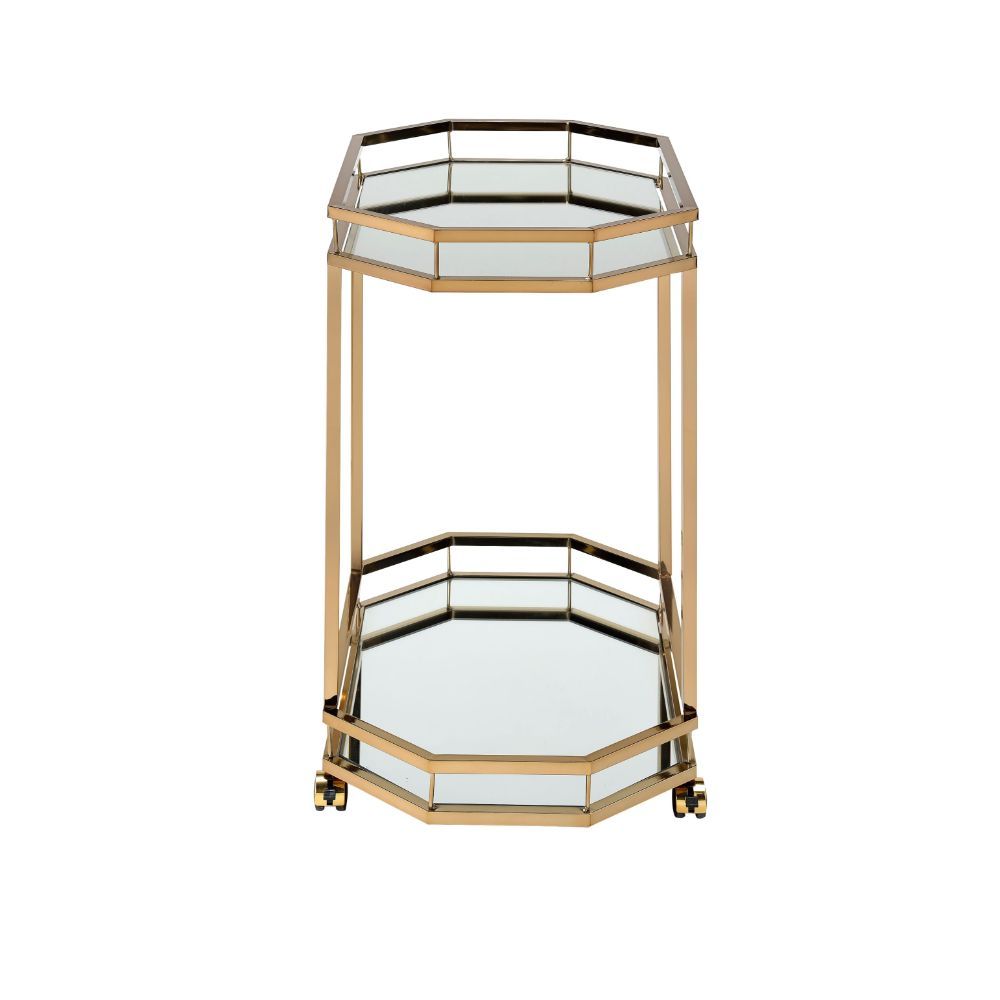 ACME Lacole - Serving Cart - Champagne & Mirror | Meri Furniture