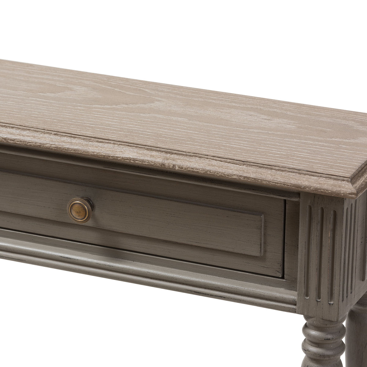 Noemie Country Cottage Farmhouse Brown Finished 1-Drawer Console Table