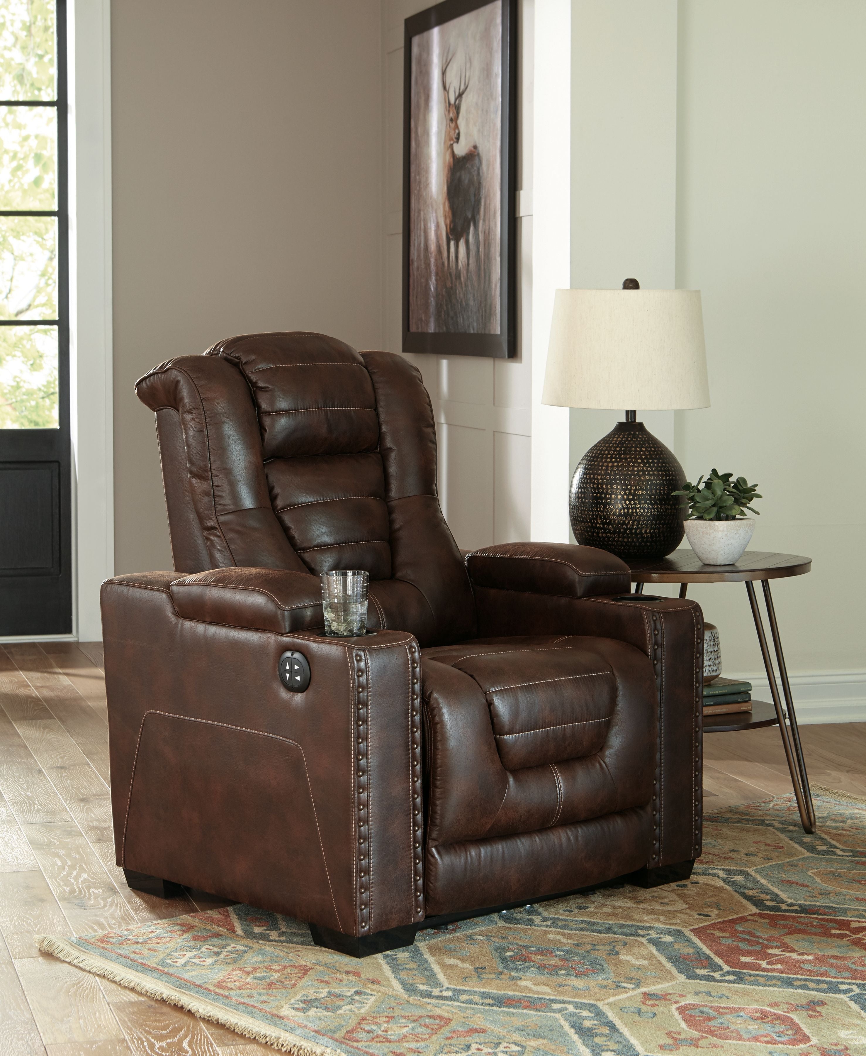 Ashley Furniture Owner's - Thyme - Pwr Recliner/Adj Headrest | Meri Furniture