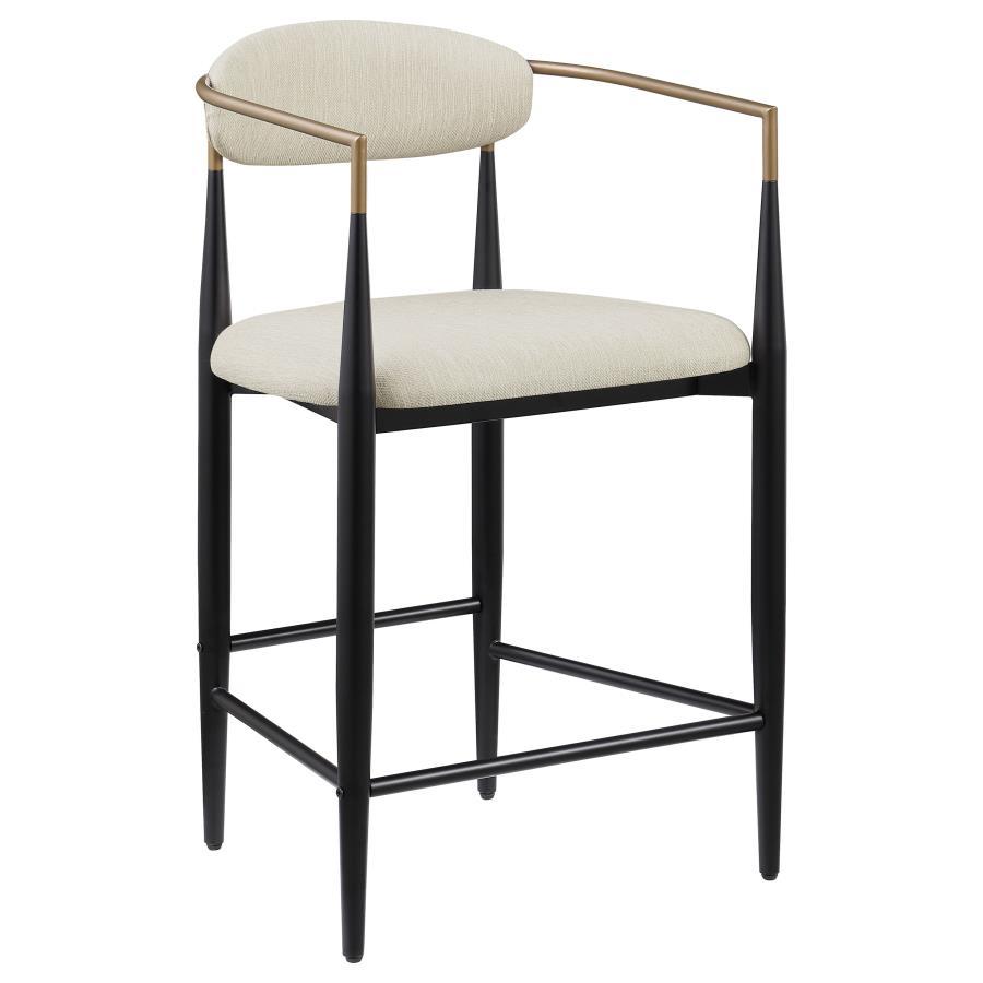 Tina - Metal Counter Height Bar Stool With Upholstered Back And Seat (Set of 2)