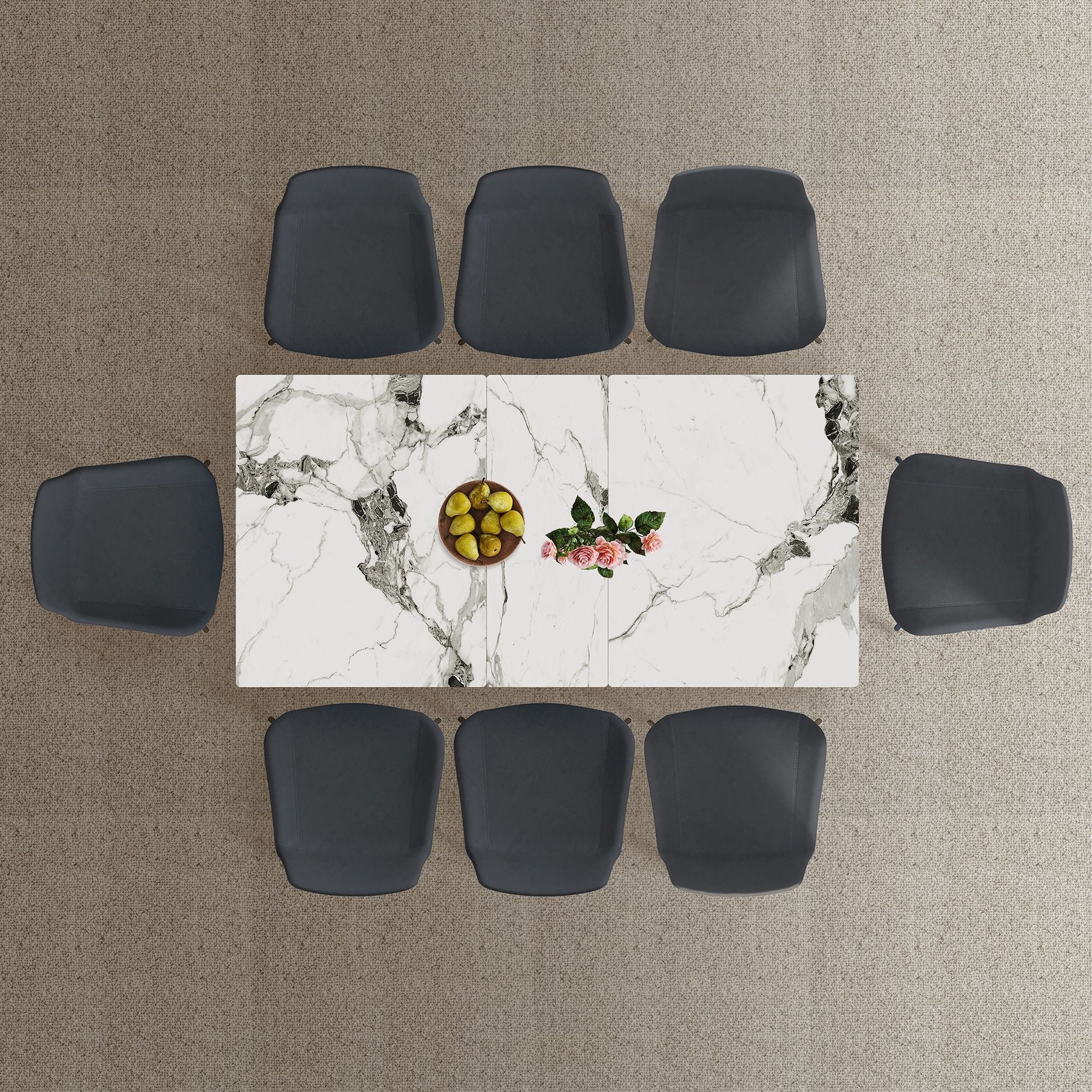 Modern Expandable Dining Table With Retractable Leaf With Chairs