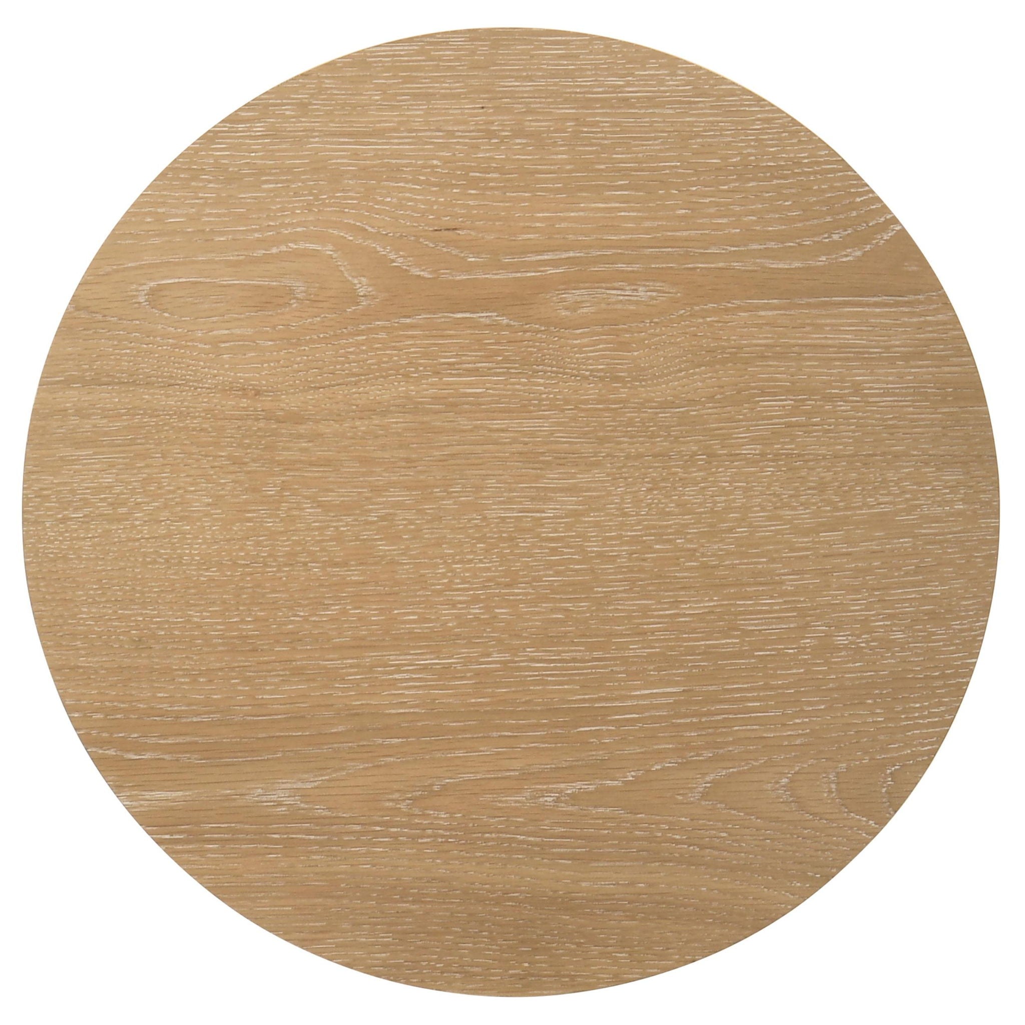 Ottowa Round Wood Side End Table with Shelf Light Oak