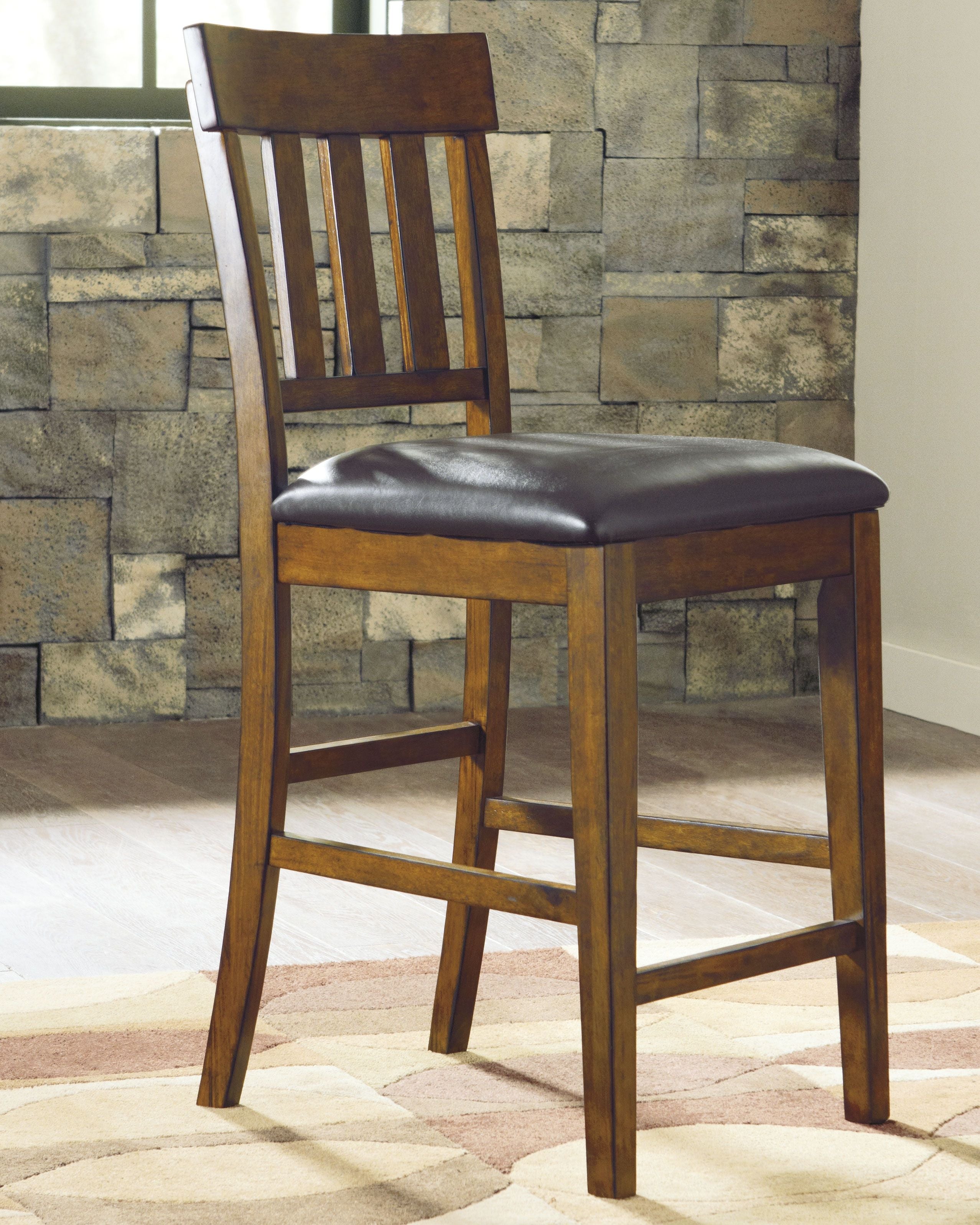 Signature Design by Ashley® Ralene - Medium Brown - Upholstered Barstool (Set of 2) | Meri Furniture