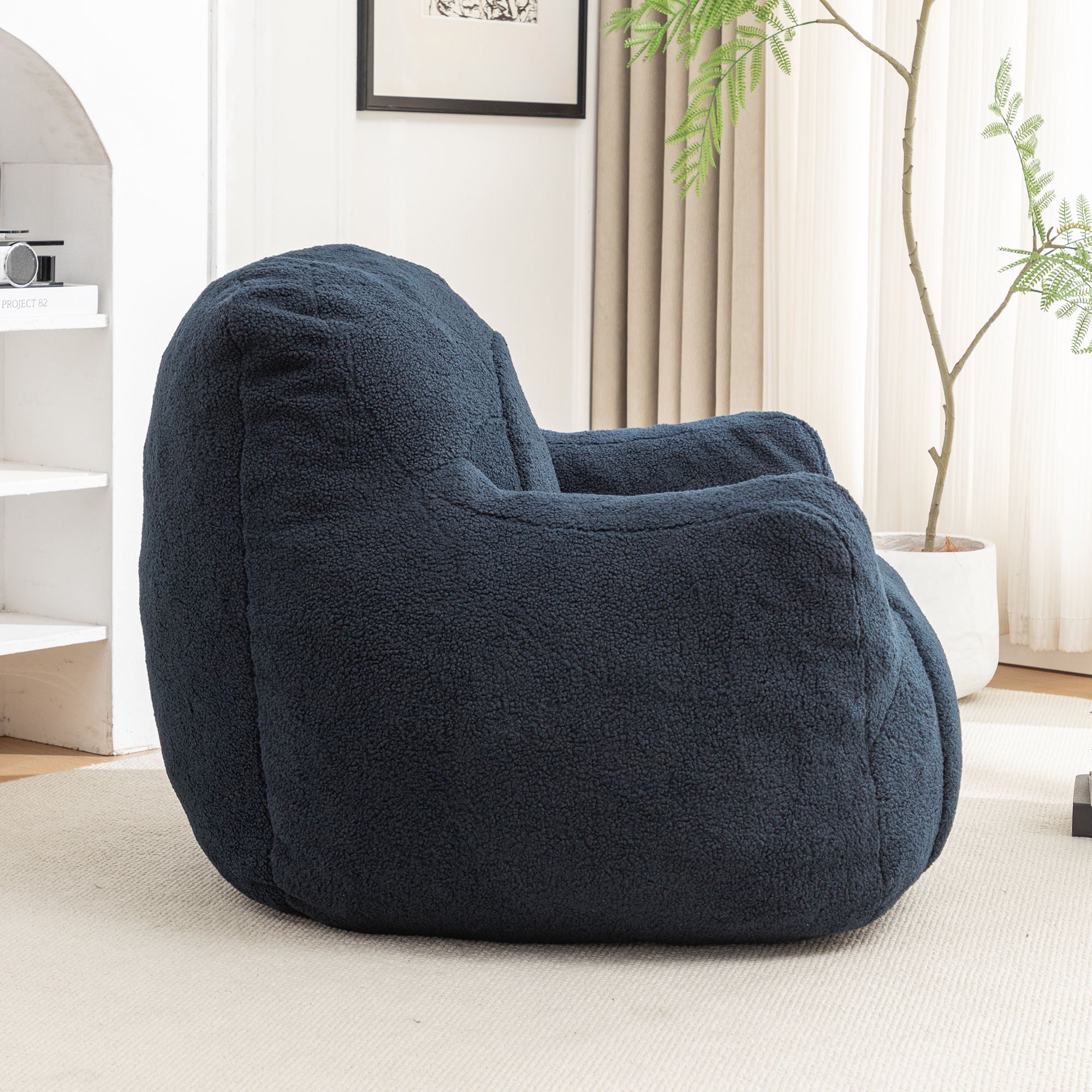 Comfy Bean Bag Chair With Filler, Fluffy And Cozy Seating