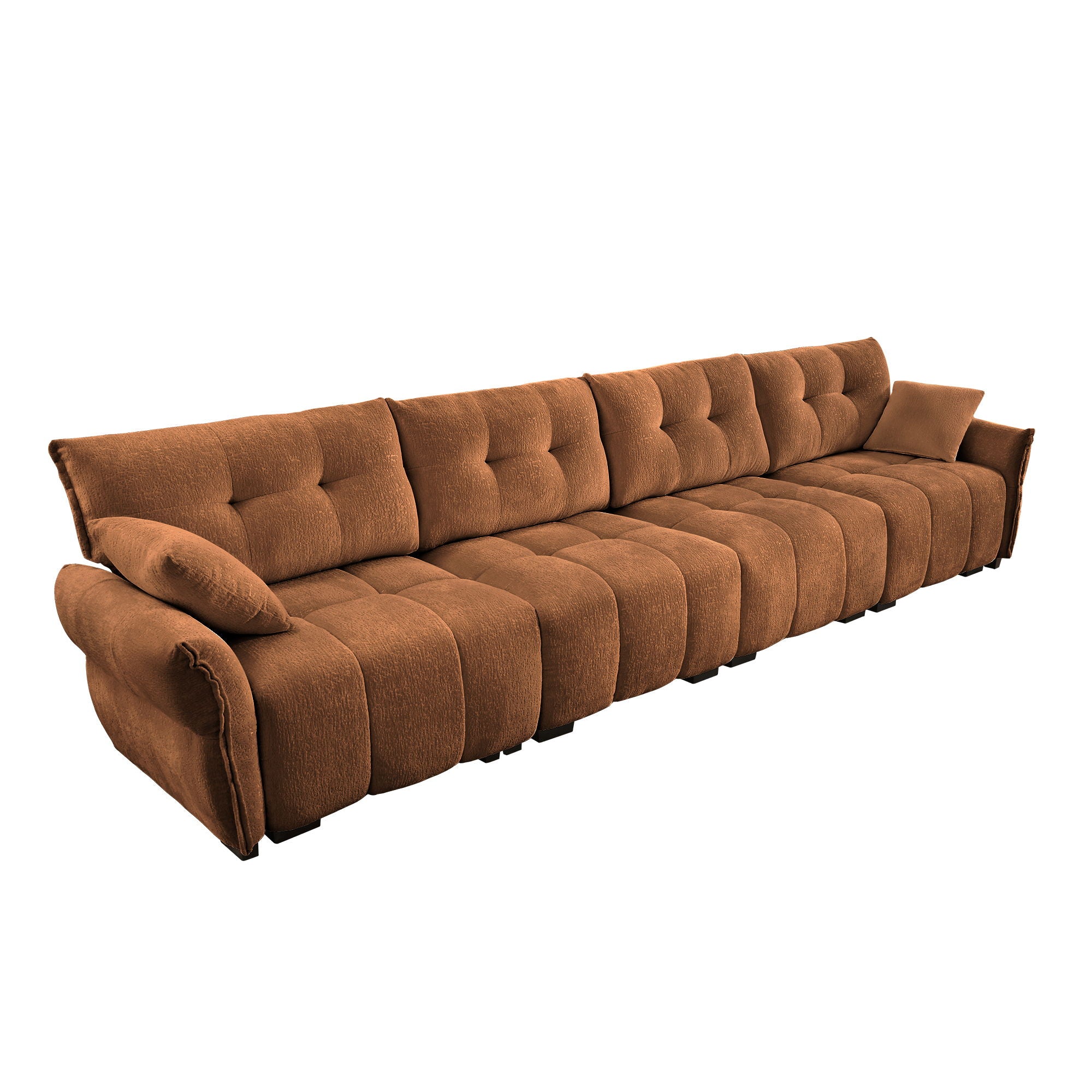 Modern Sofa & Pillows, Textured Cover, High Rebound Cushions