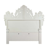 Adara - Eastern King Bed - White PU & Antique White Finish