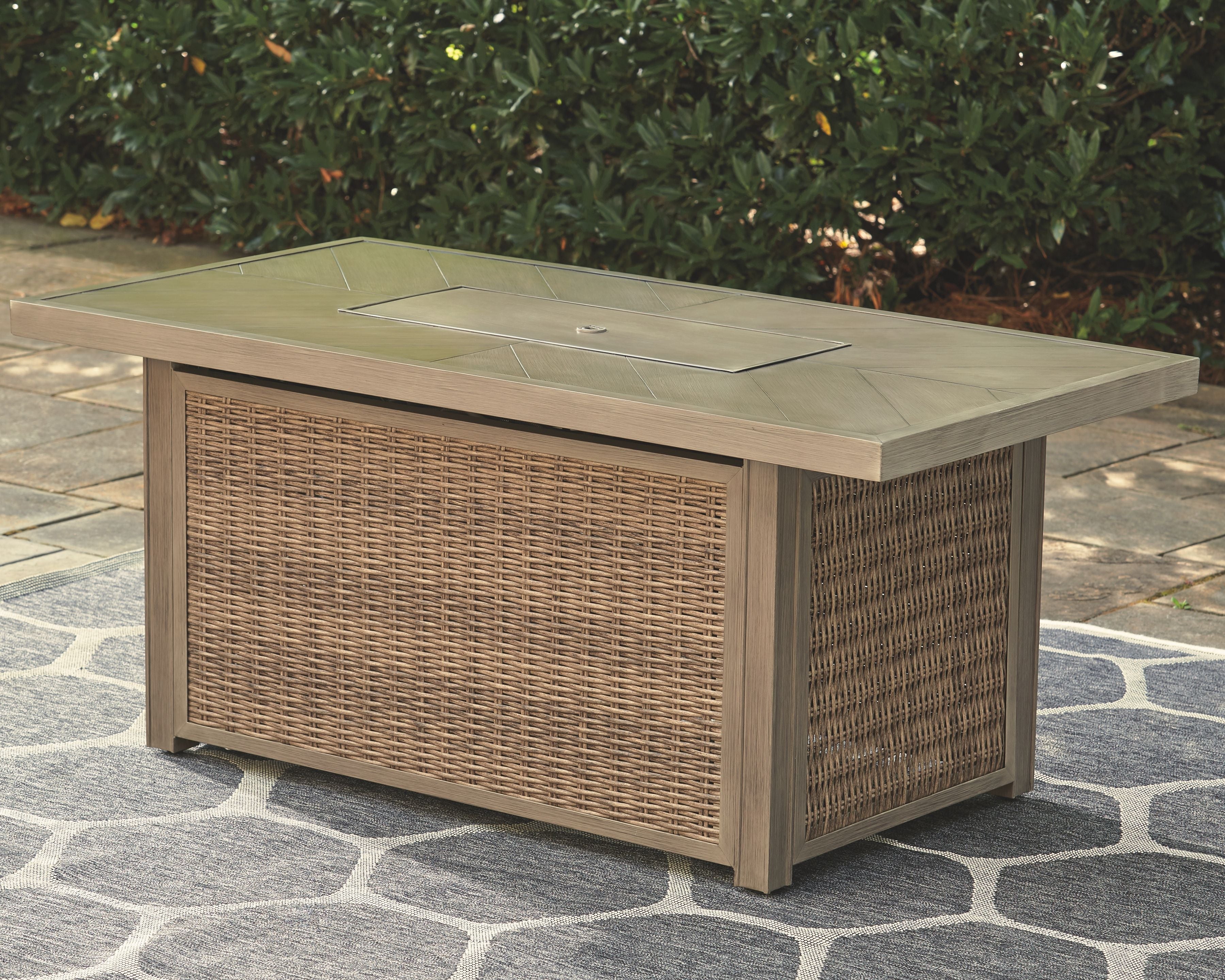 Ashley Furniture Beachcroft - Rectangular Fire Pit Table | Meri Furniture