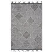 Guros - 8' X 10' Trellis Indoor / Outdoor Area Rug - White / Gray