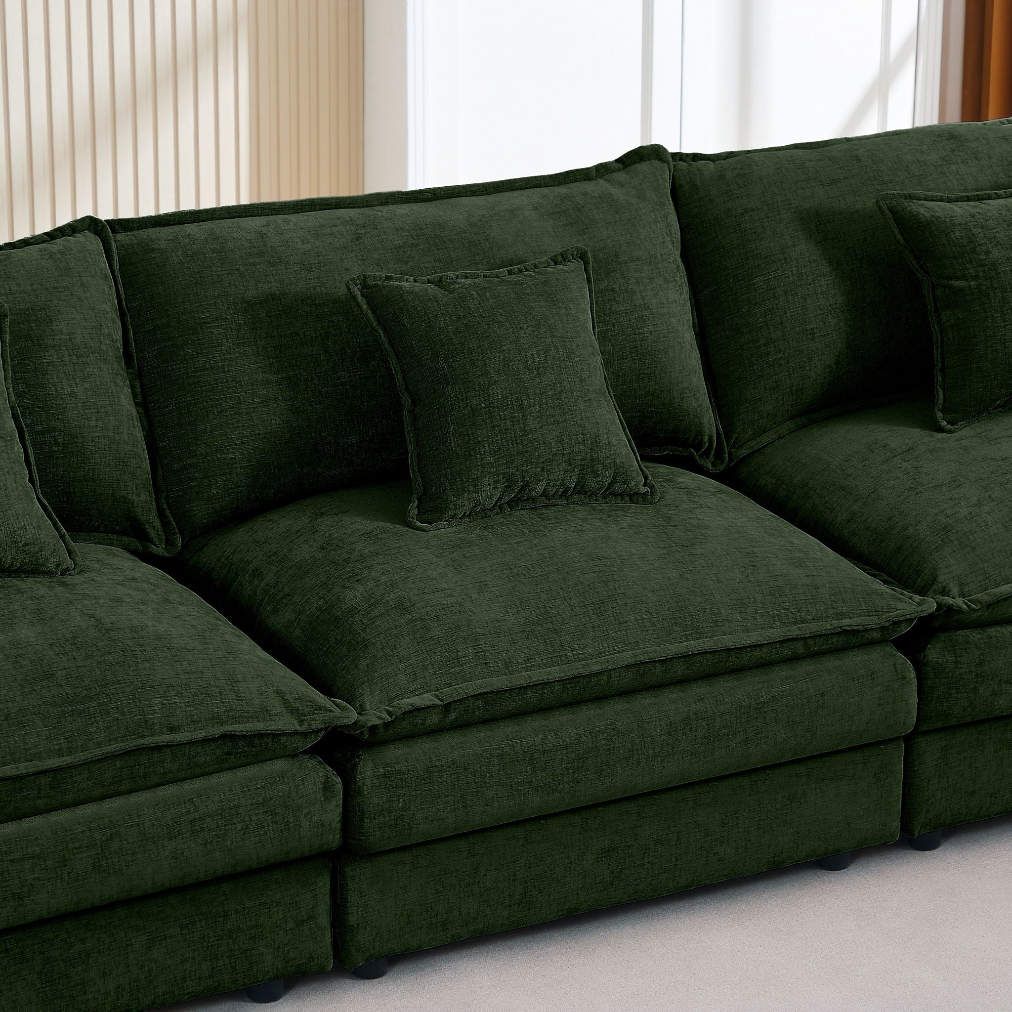 Modular L-Shaped Sectional Sofa With Movable Ottoman