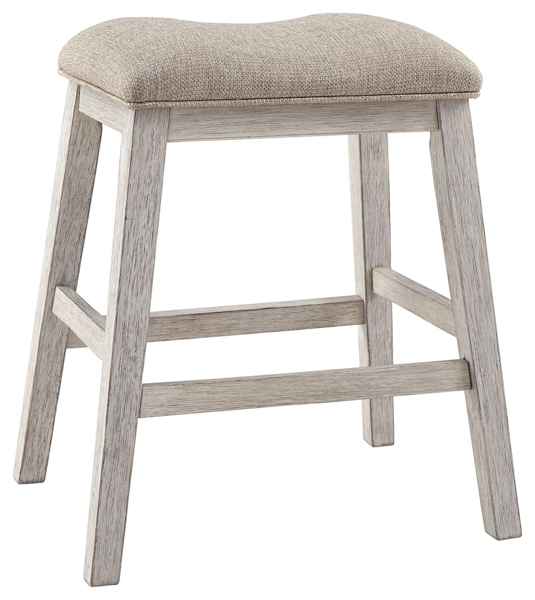 Signature Design by Ashley® Skempton - White - Upholstered Stool (Set of 2) | Meri Furniture