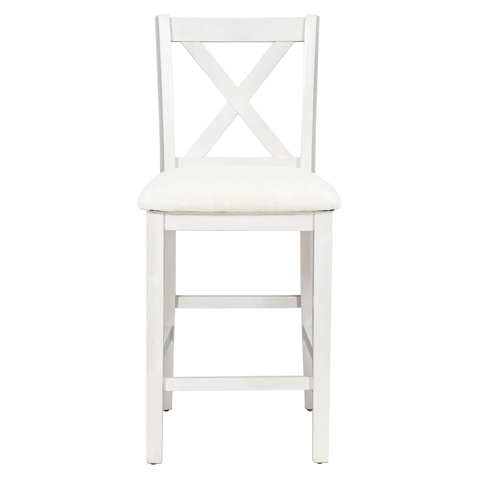 5 Pieces Counter Height Rustic Farmhouse Dining Room Wooden Bar Table Set With 2 Stools And 2 Chairs