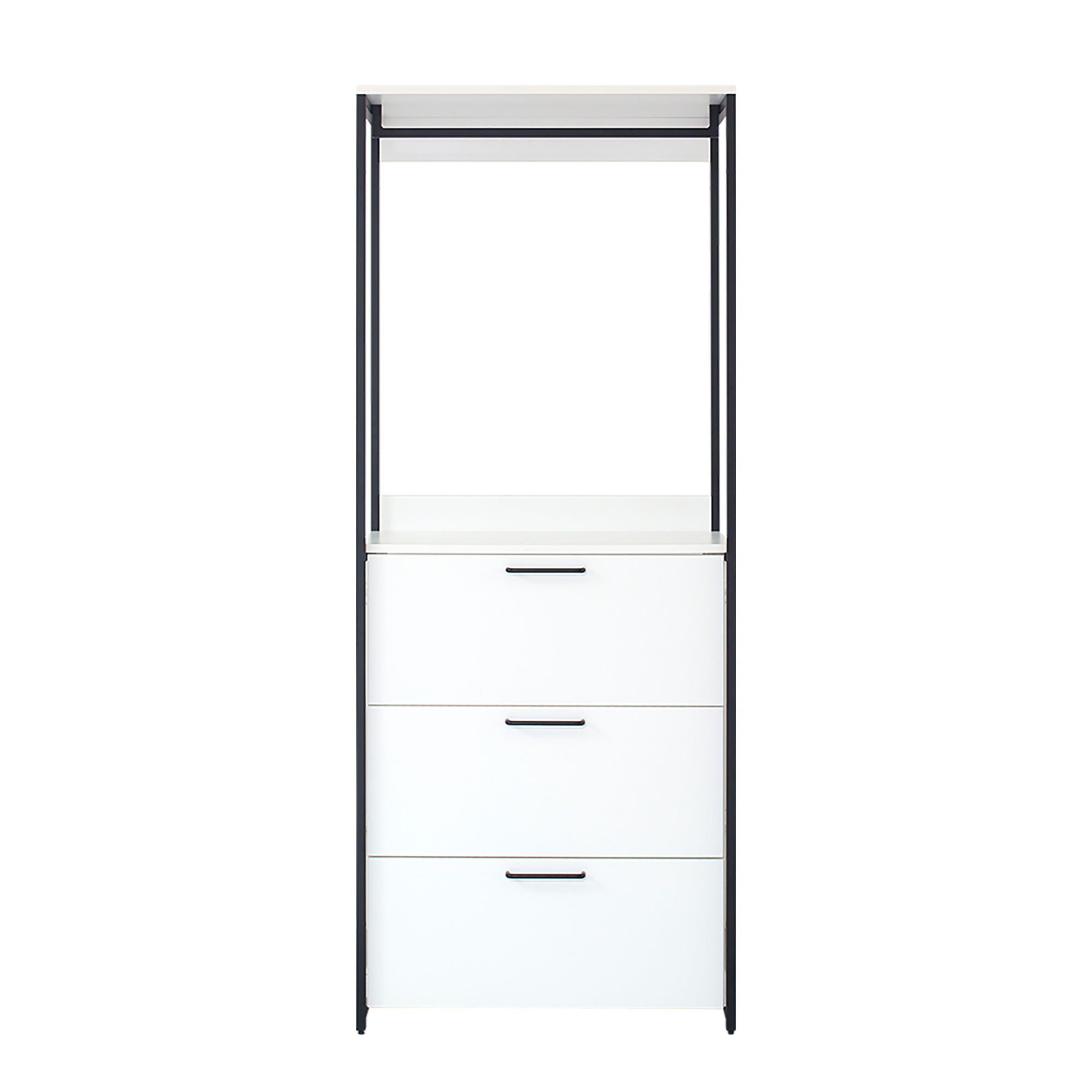 Fiona - Contemporary Wood And Metal Walk In Closet With Drawers