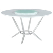 Coaster Fine Furniture Abby - Round Lazy Susan Dining Table - White High Gloss | Meri Furniture