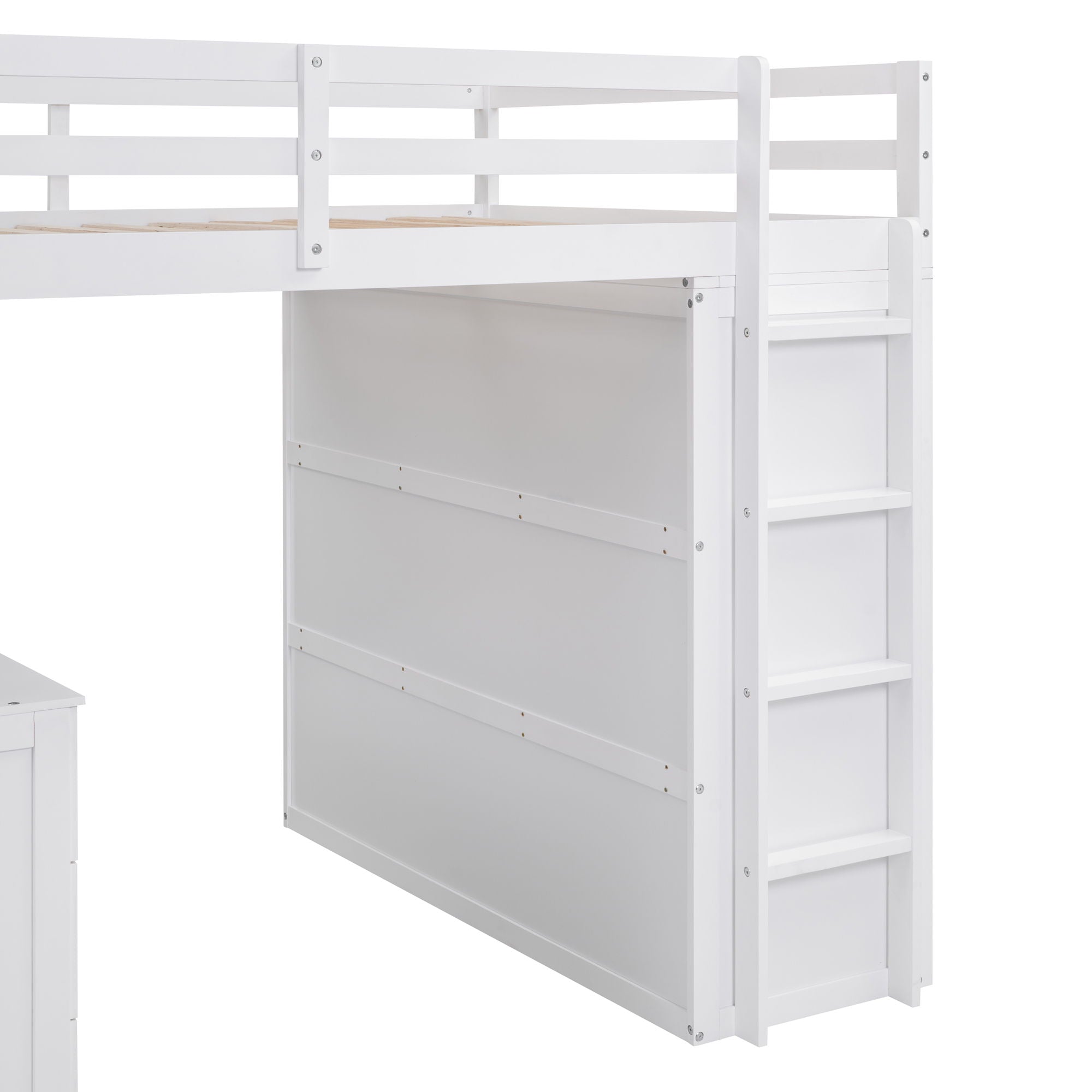 Loft Bed With Drawers, Desk, And Wardrobe
