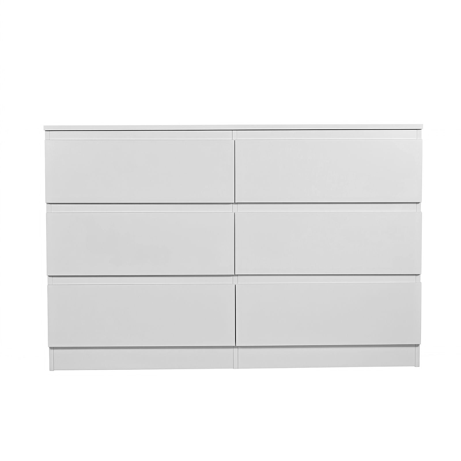 6 Drawer Dresser With Spacious Countertop And Concealed Handles