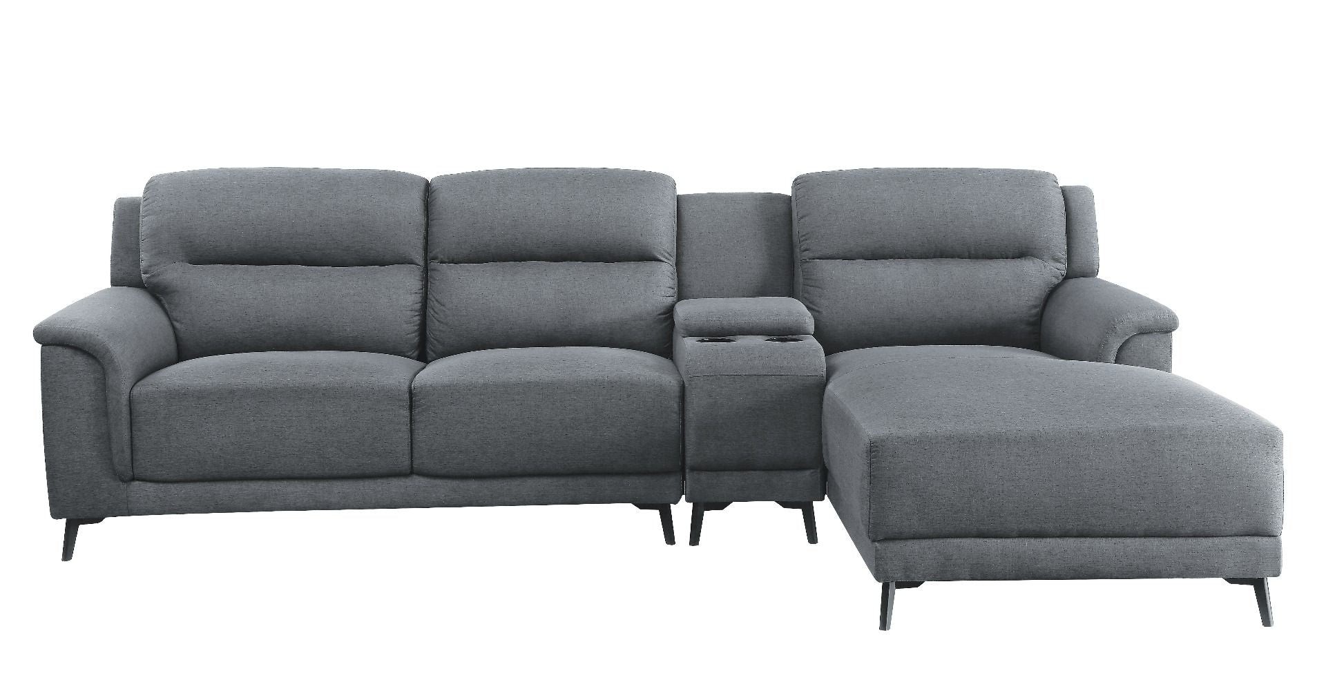 ACME Walcher - Sectional Sofa - Gray Linen | Meri Furniture