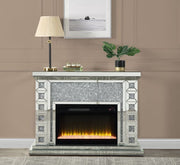 Noralie - 47" Fireplace - Mirrored & Faux Diamonds