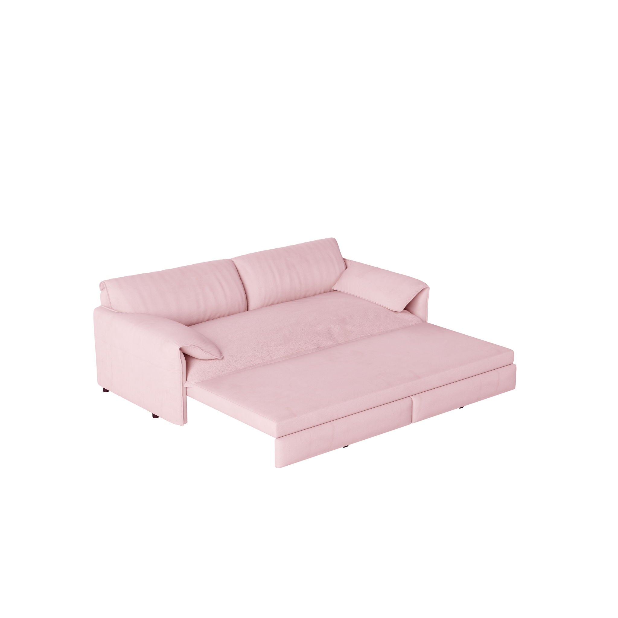 Pull Out 3 In 1 Convertible Sleeper Sofa With Side Storage, Multi Functional