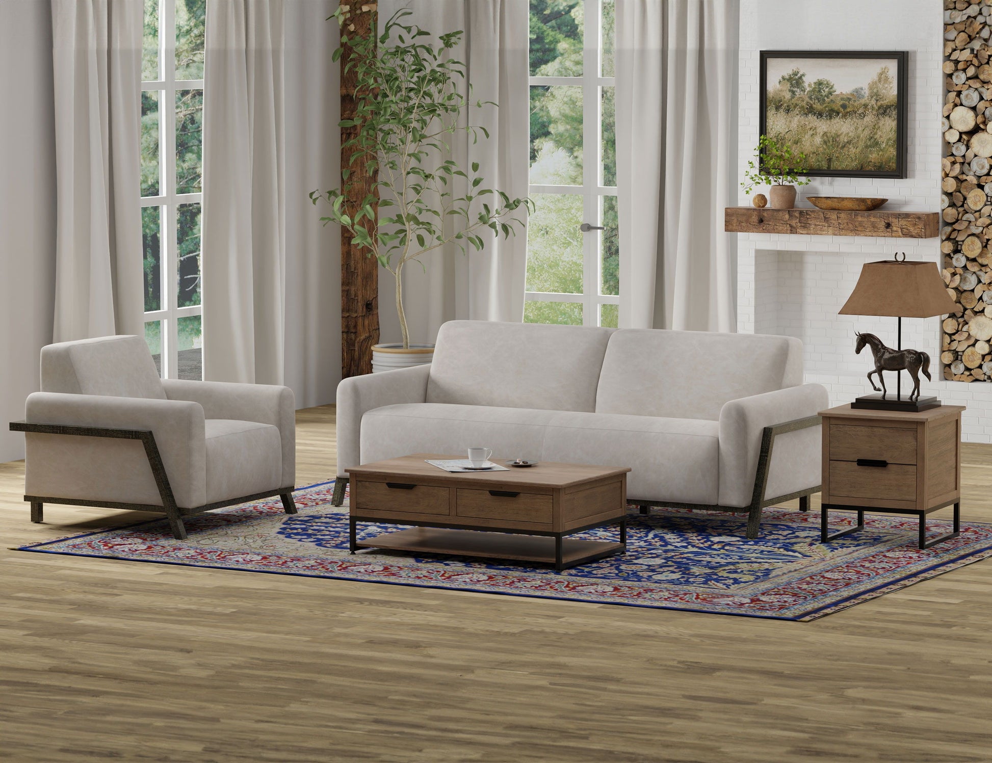 International Furniture Direct Fika - Loveseat - Fabric | Meri Furniture