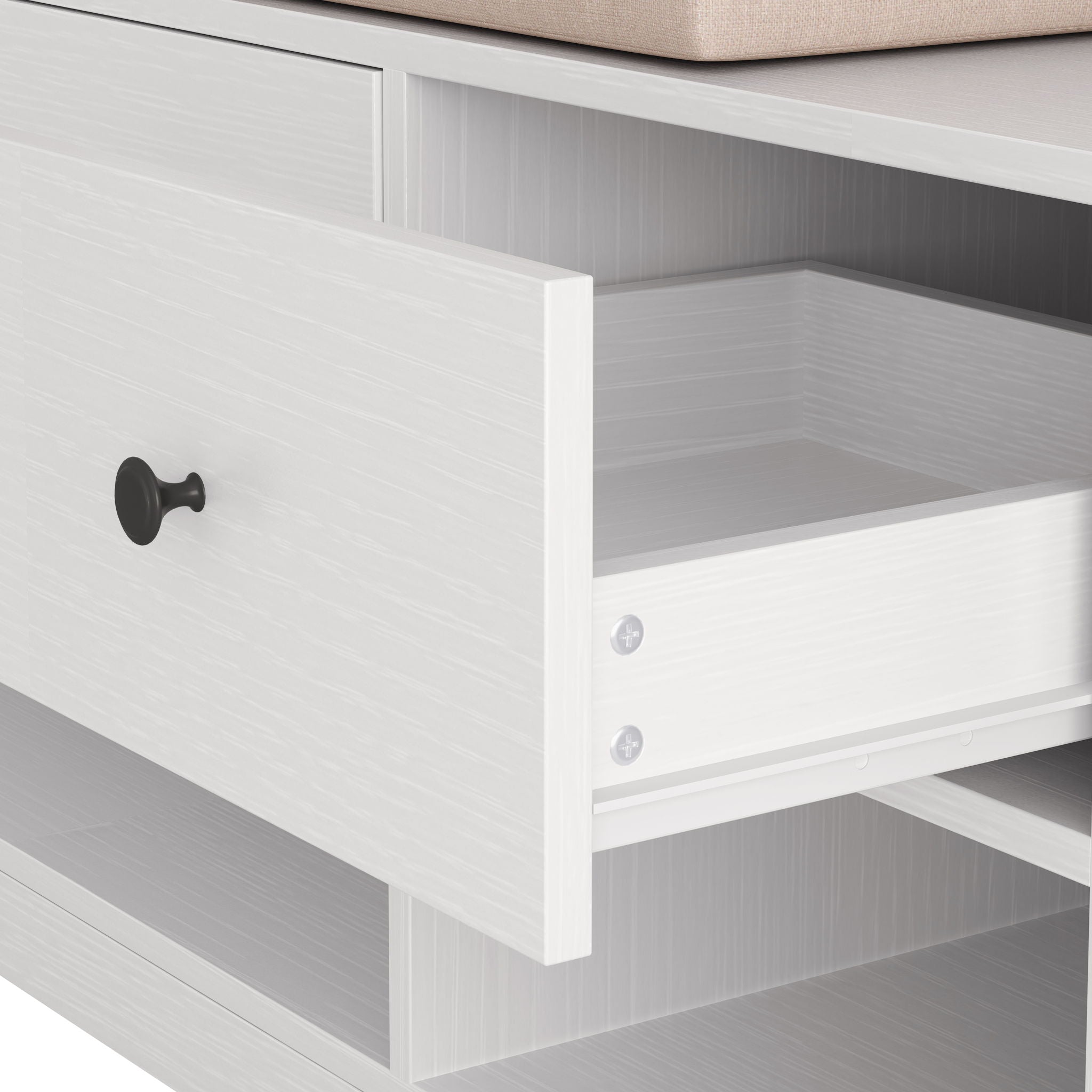 Hallway Hall Tree With Removable Cushion Bench, Coat Rack, Storage Shelves