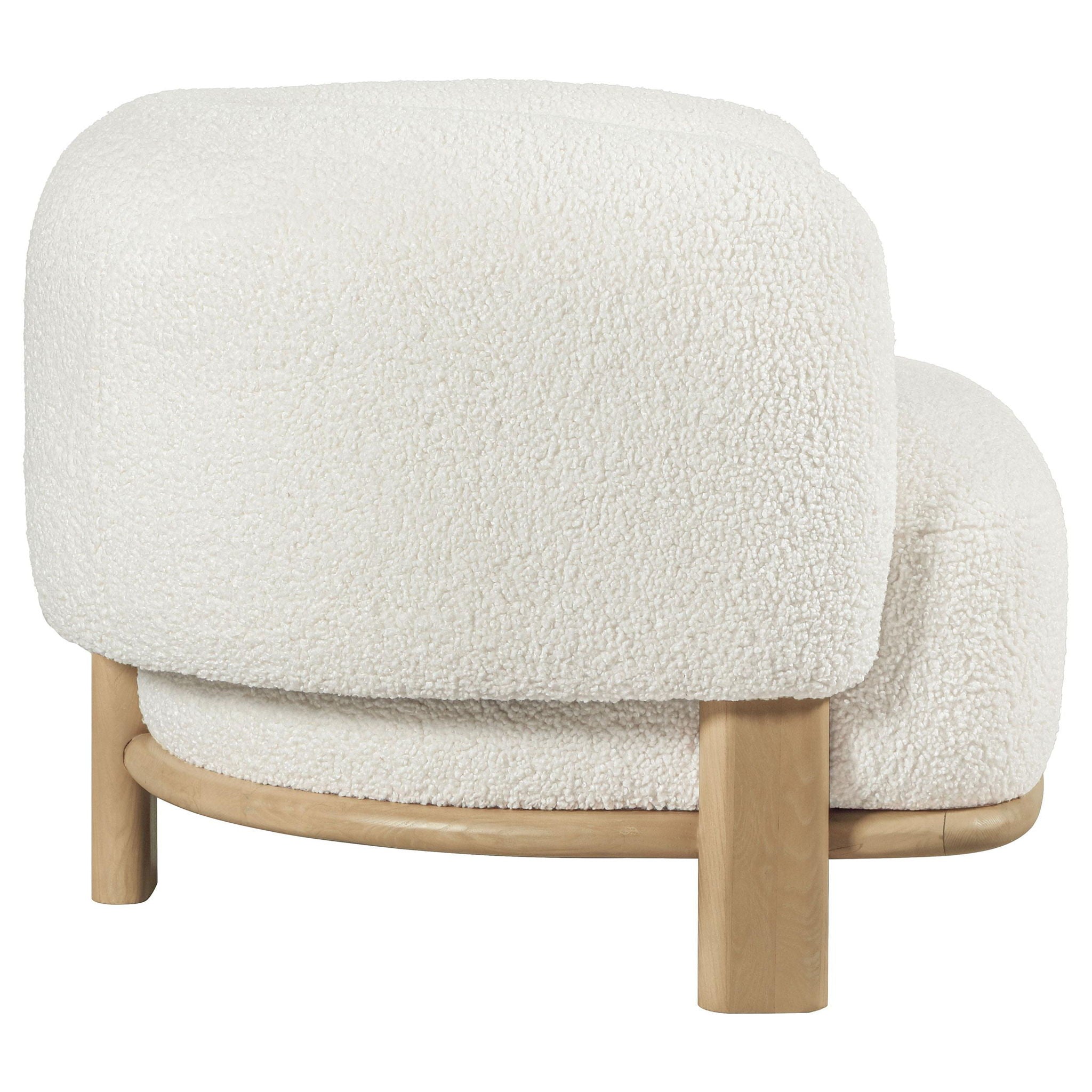 Lawler Upholstered Barrel Back Accent Chair Ivory and Natural