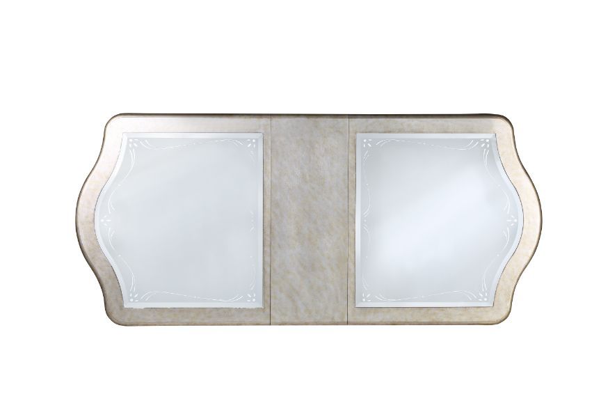 ACME Esteban - Dining Table - Antique Champagne Finish | Meri Furniture