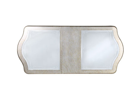 ACME Esteban - Dining Table - Antique Champagne Finish | Meri Furniture