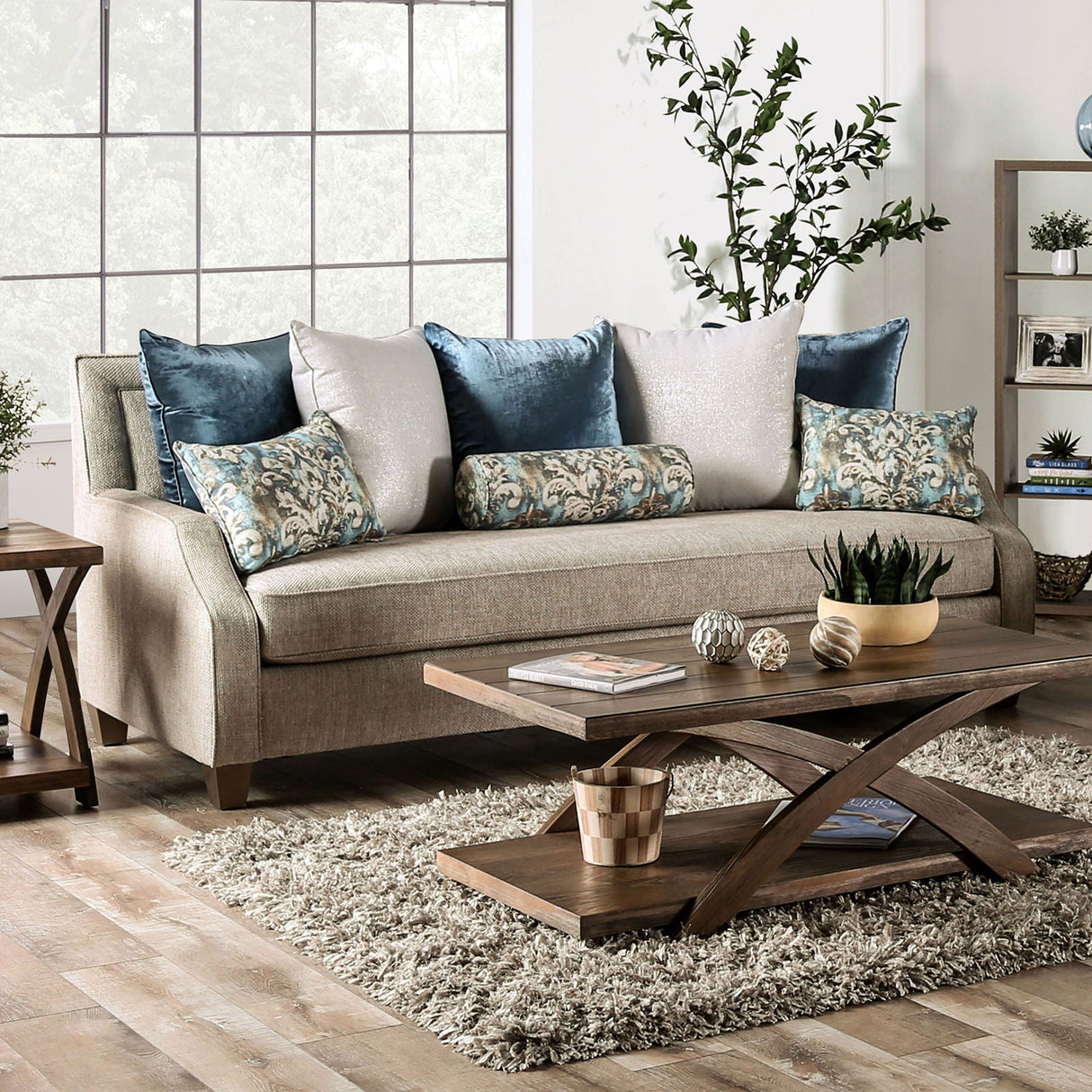 Furniture of America Catarina - Sofa - Beige | Meri Furniture