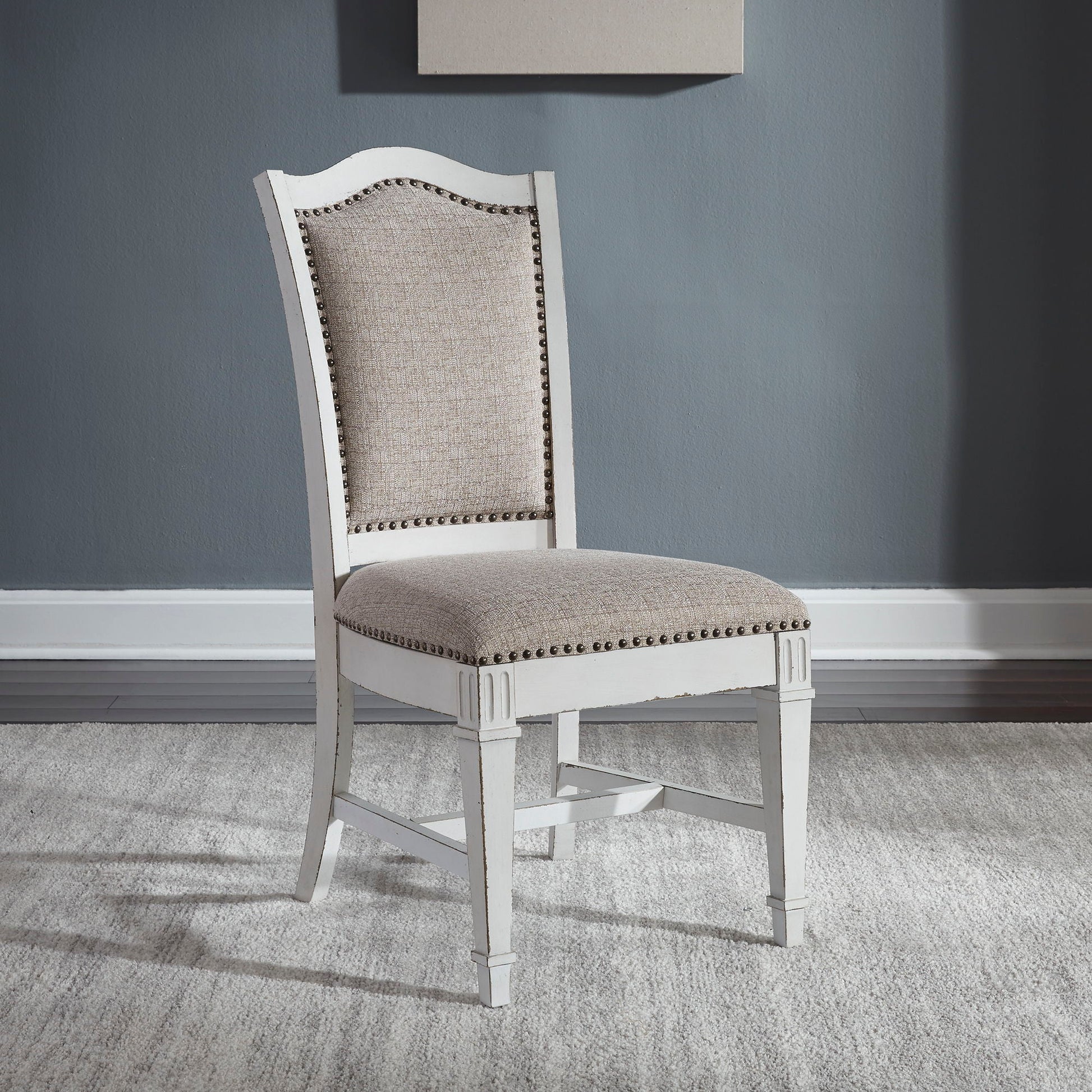 Liberty Furniture Abbey Park - Upholstered Side Chair - White | Meri Furniture