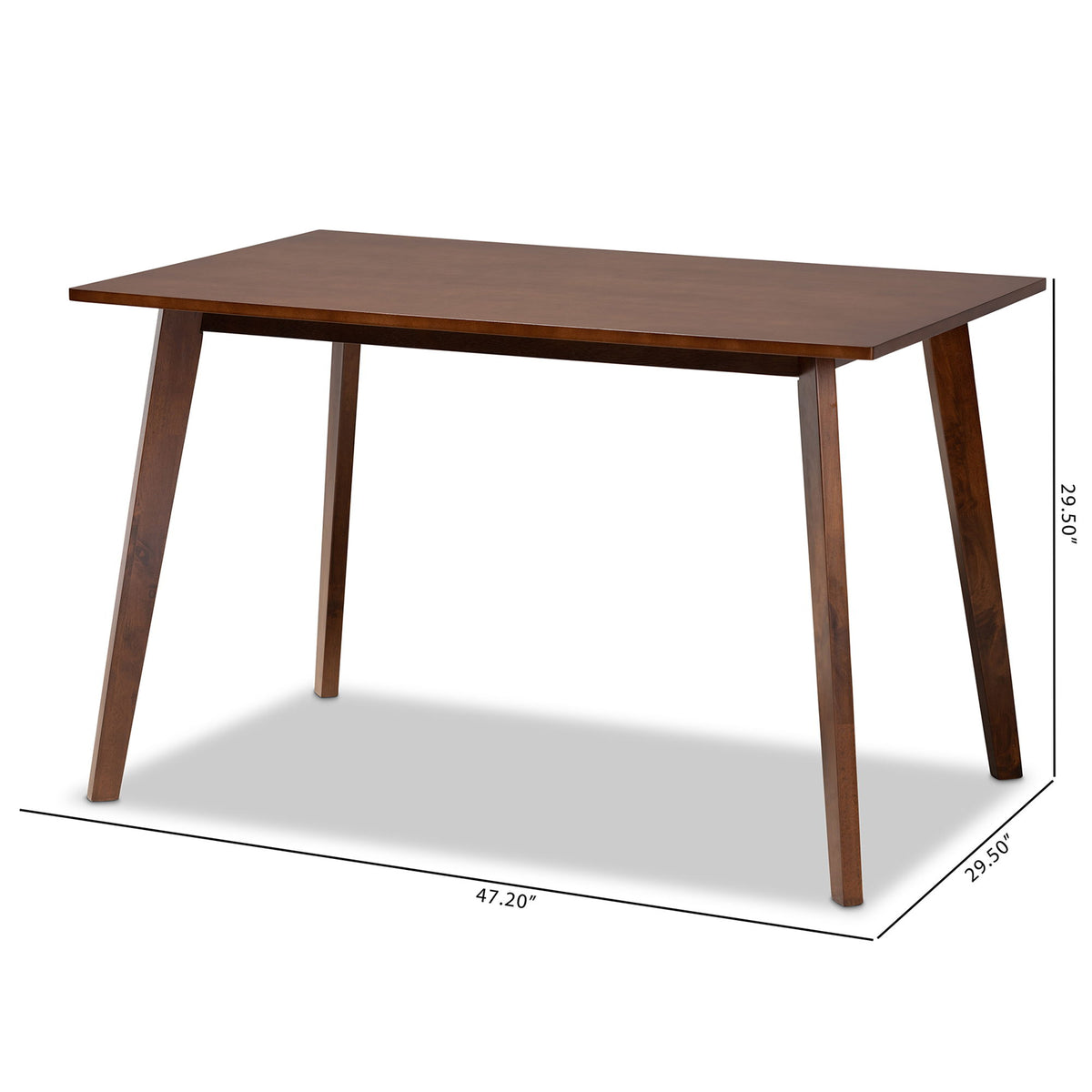 Britte Mid-Century Modern Transitional Walnut Brown Finished Rectangular Wood Dining Table