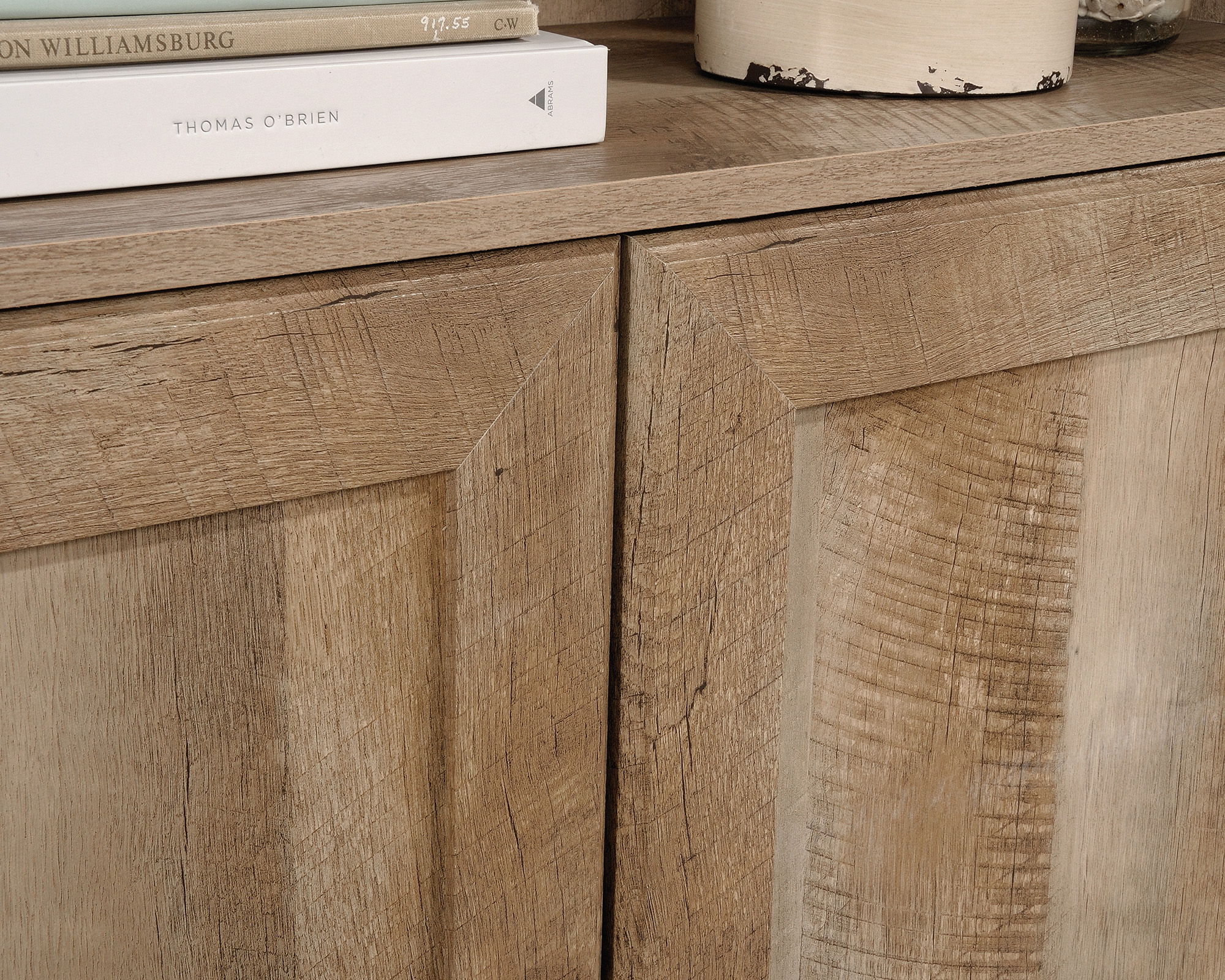 Farmhouse Style 5-Shelf Bookcase with Doors
