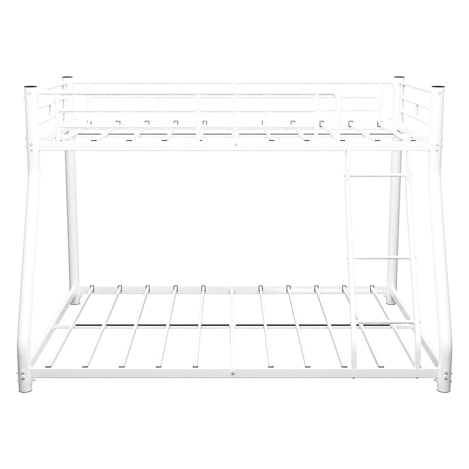 Bunk Bed Frame With Ladder And Guardrail, Heavy Duty Noise Free Design Metal Construction