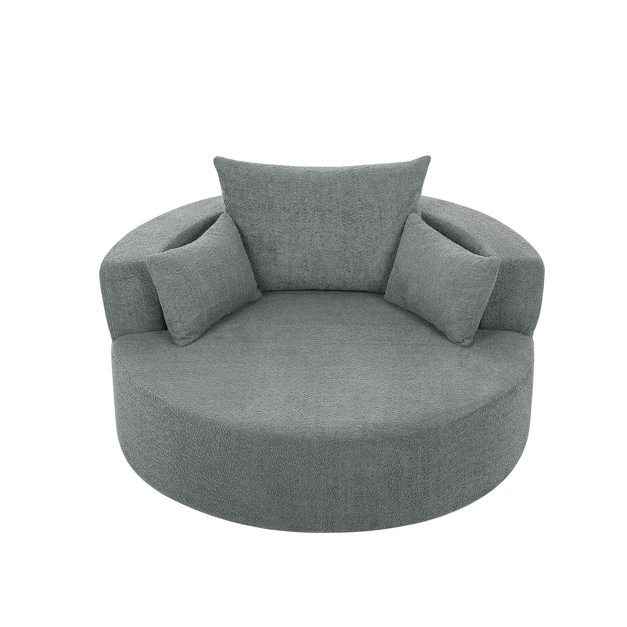 360° Swivel Accent Barrel Chair With 3 Removable Pillows For Living Room