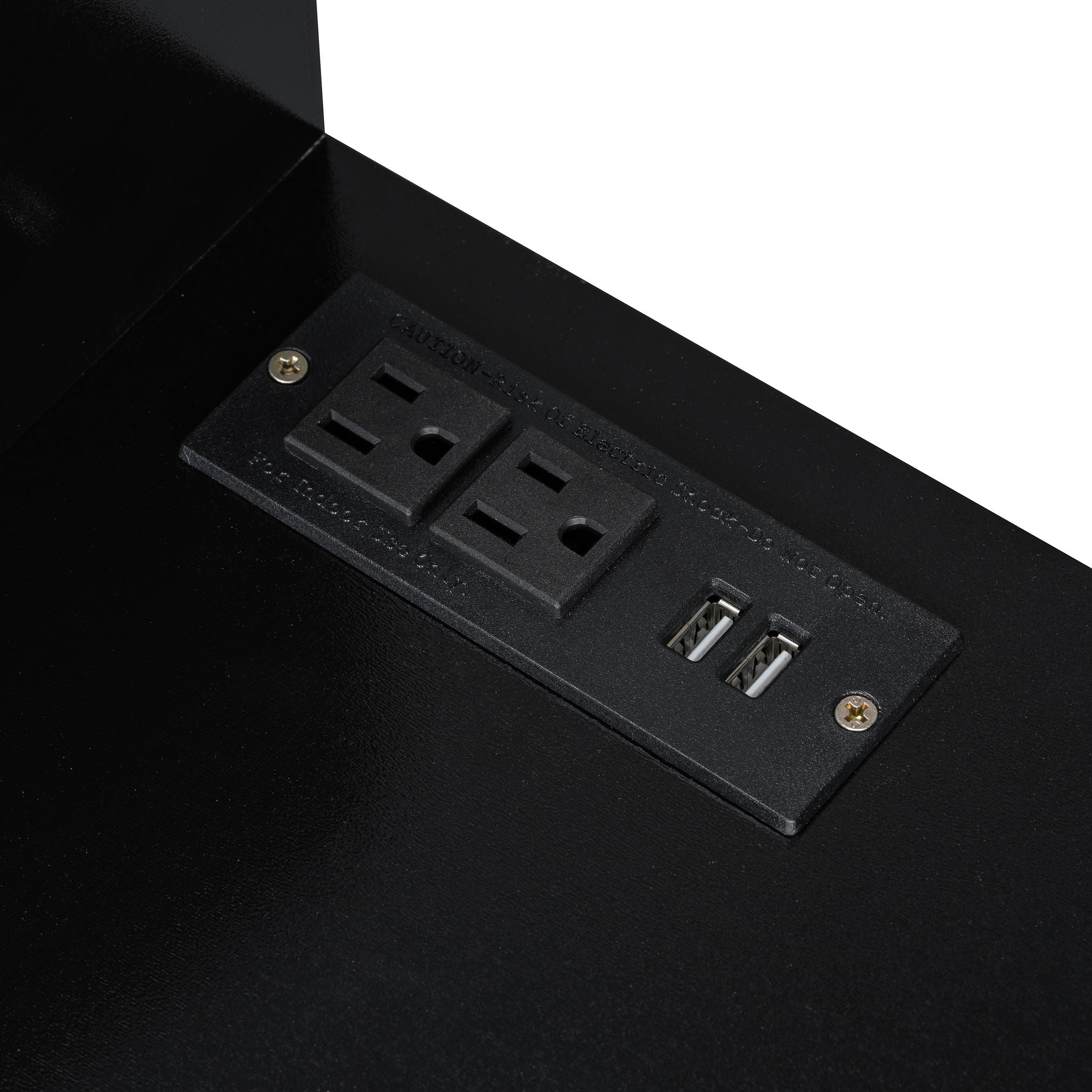 Modern Makeup Vanity Desk With Drawers Cabinet & Charging Port Engineered Wood Space Saving Design For Small Places - Black